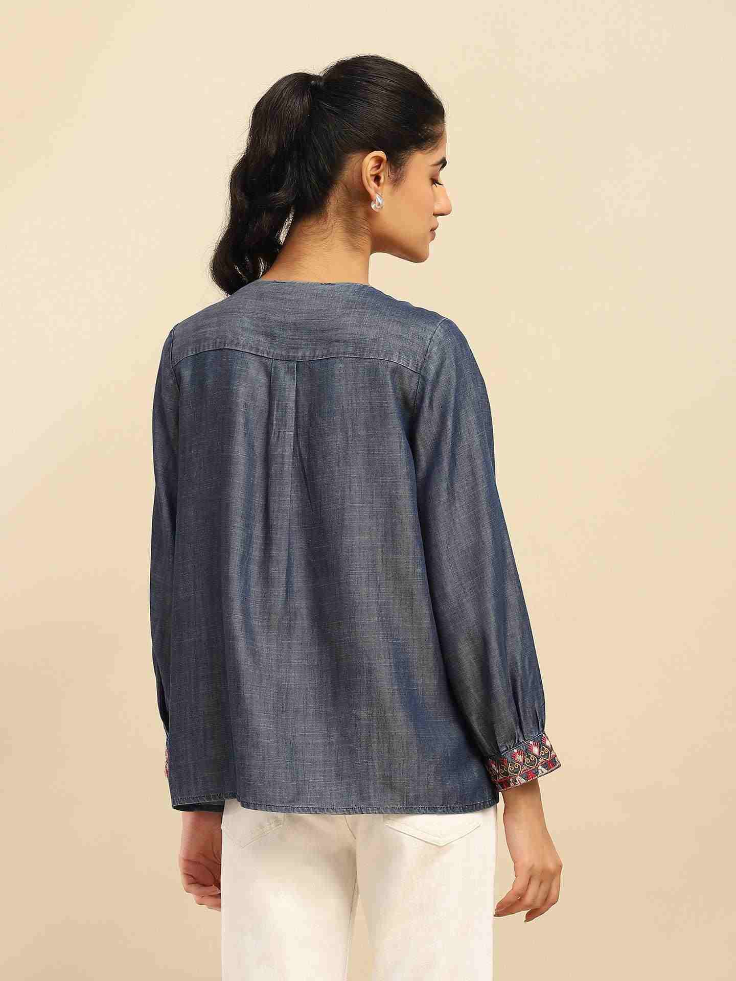 Blue Cassandra Solid Top