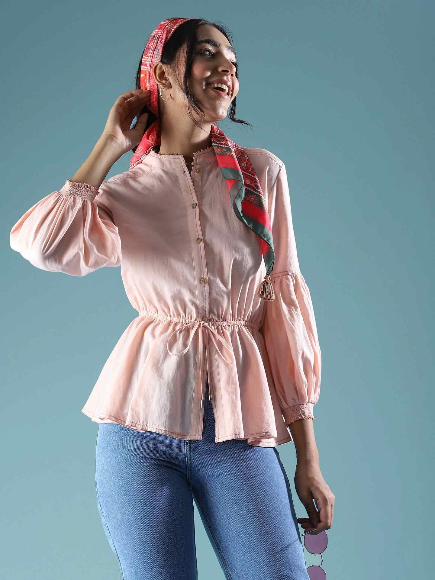 Blush Pink Joanna Button-Down Top