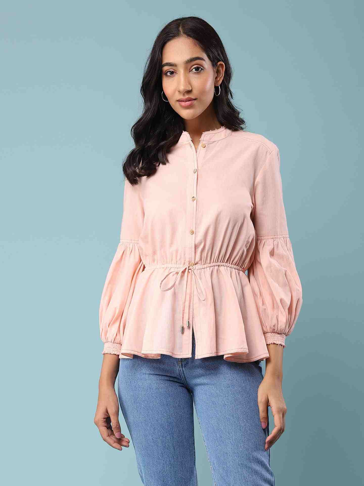 Blush Pink Joanna Button-Down Top