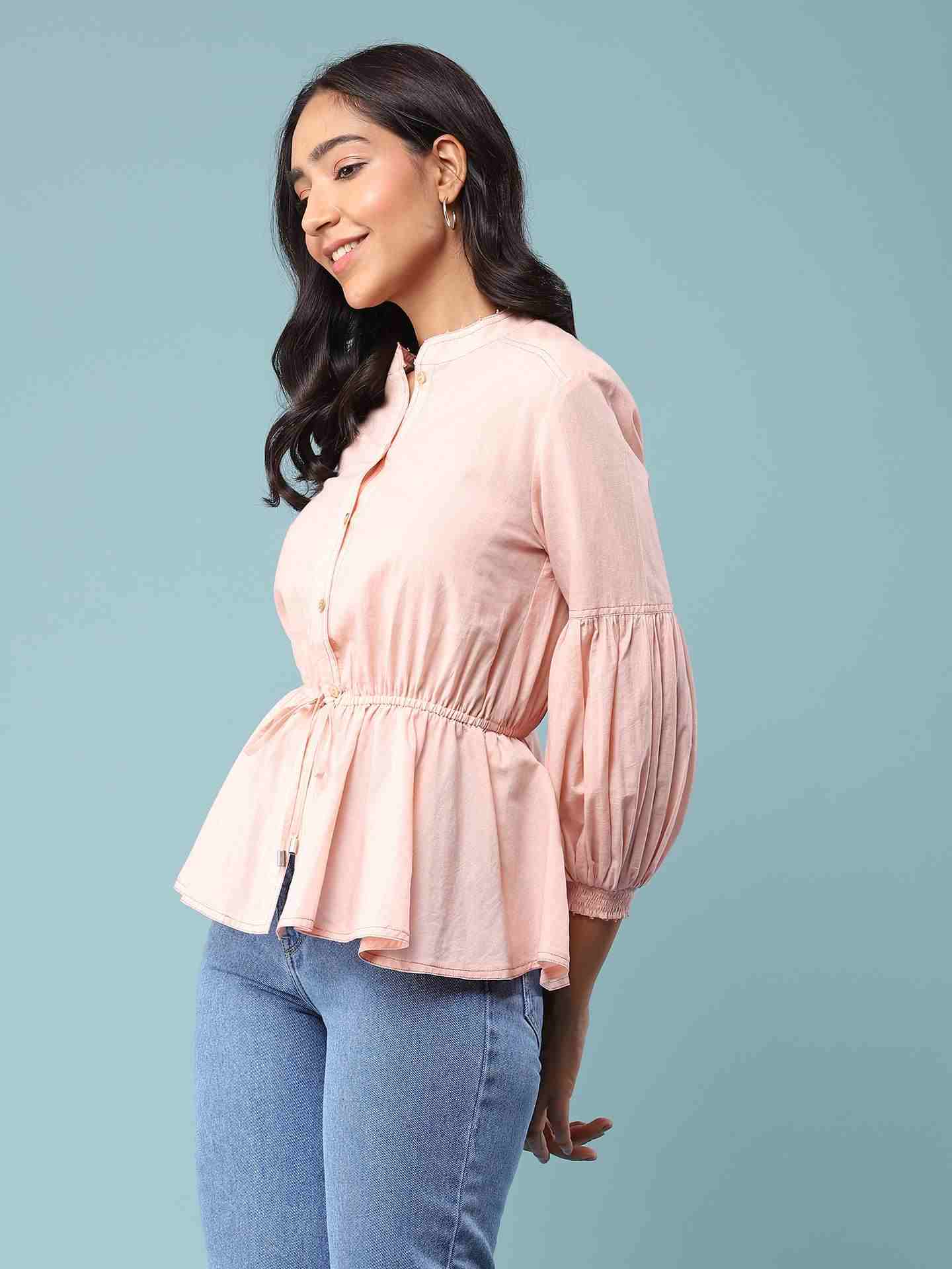 Blush Pink Joanna Button-Down Top