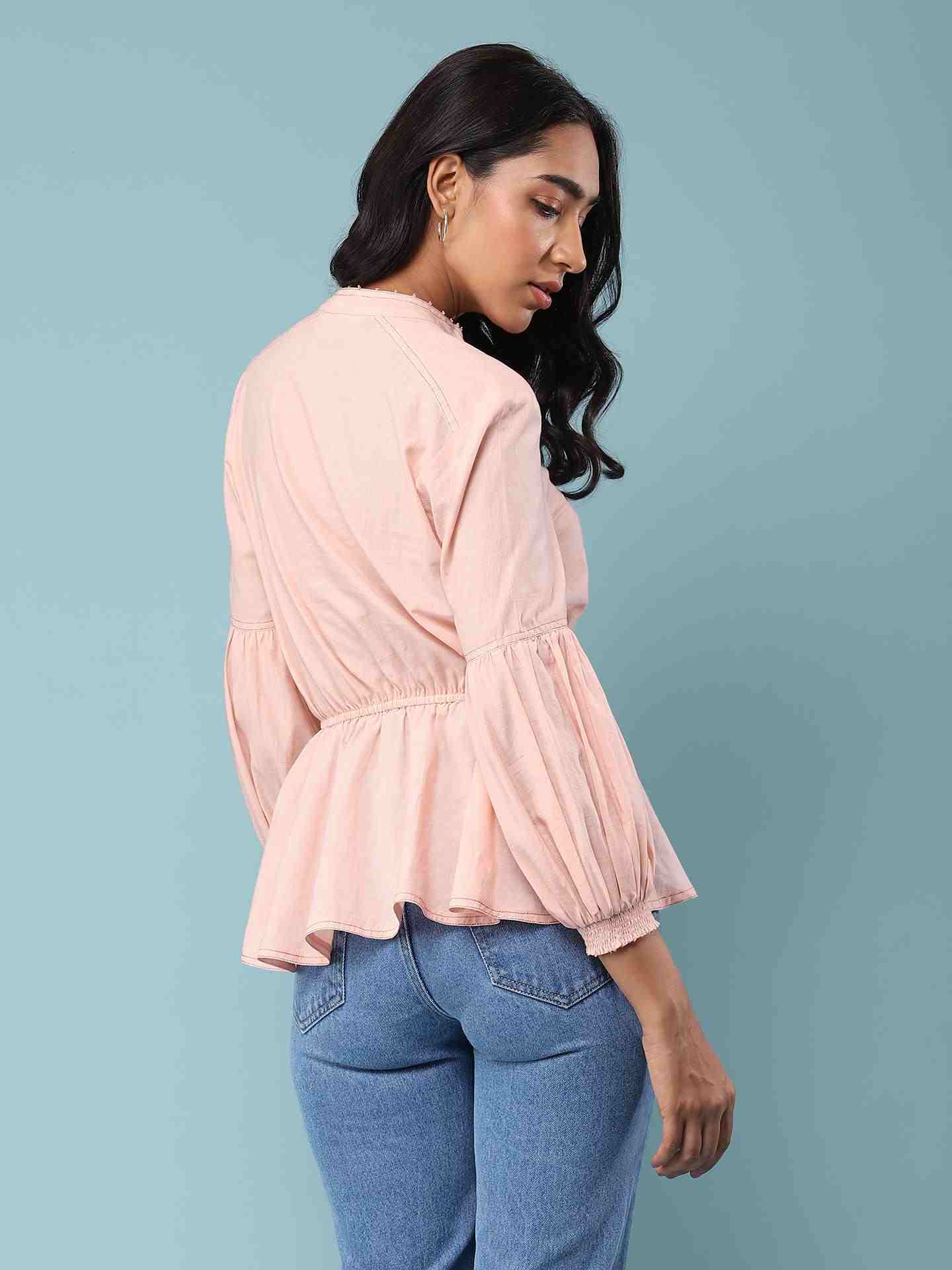 Blush Pink Joanna Button-Down Top
