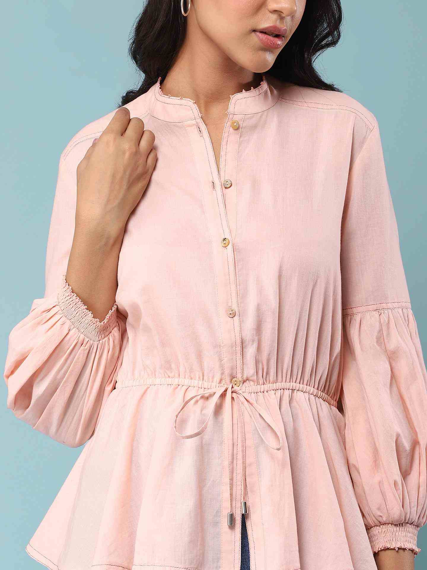 Blush Pink Joanna Button-Down Top