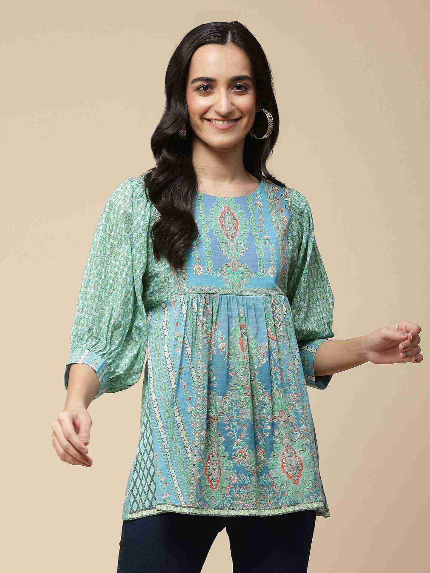 Blue Viti Tiered Top