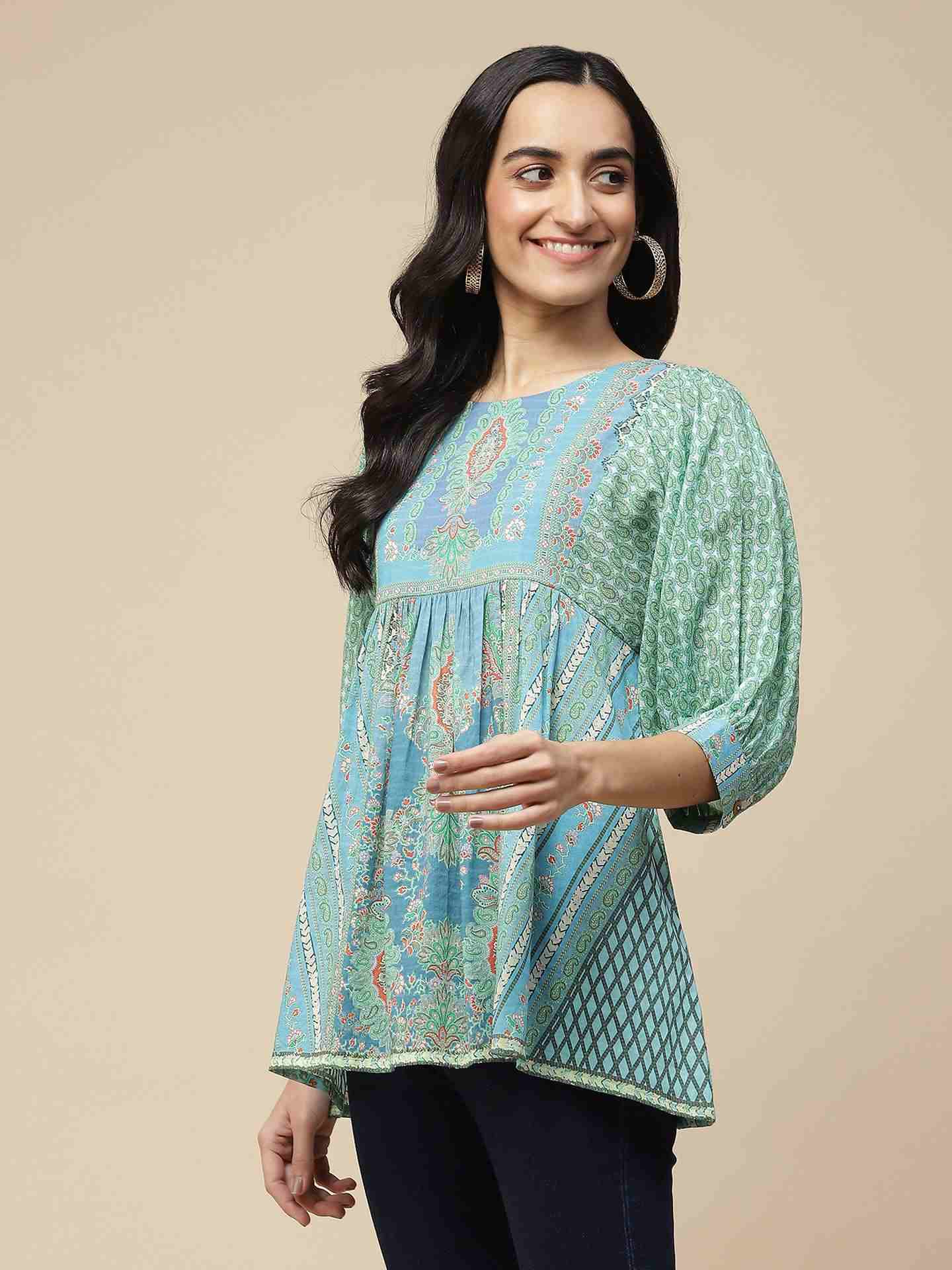 Blue Viti Tiered Top