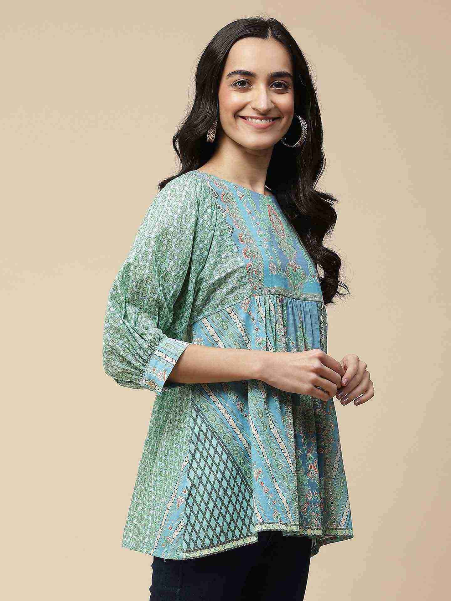 Blue Viti Tiered Top