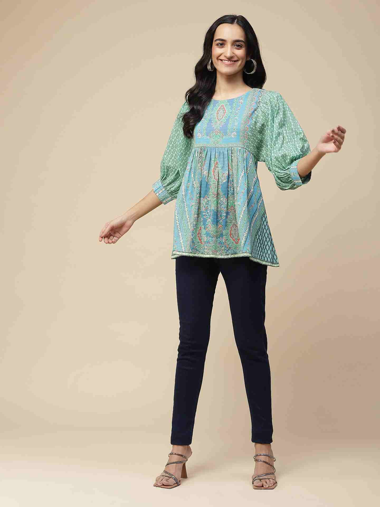 Blue Viti Tiered Top