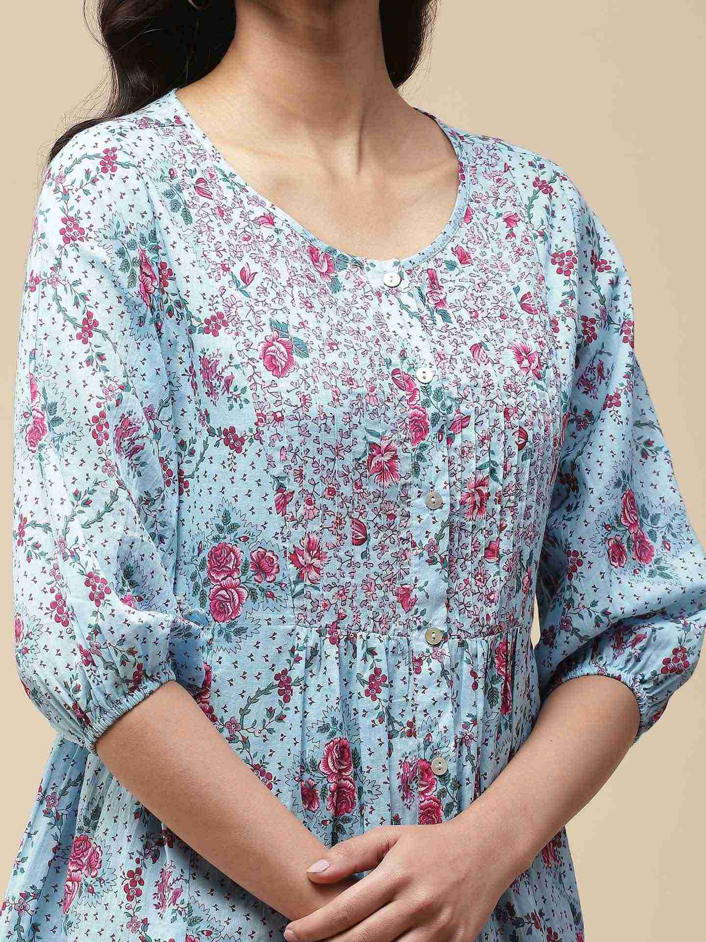 Blue Mahir Button-Down Top