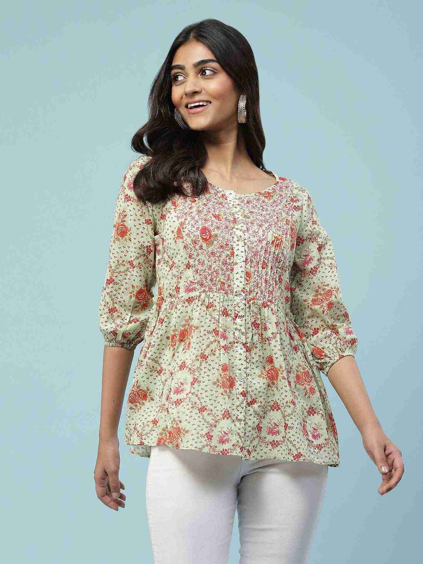 Green Mahir Button-Down Top