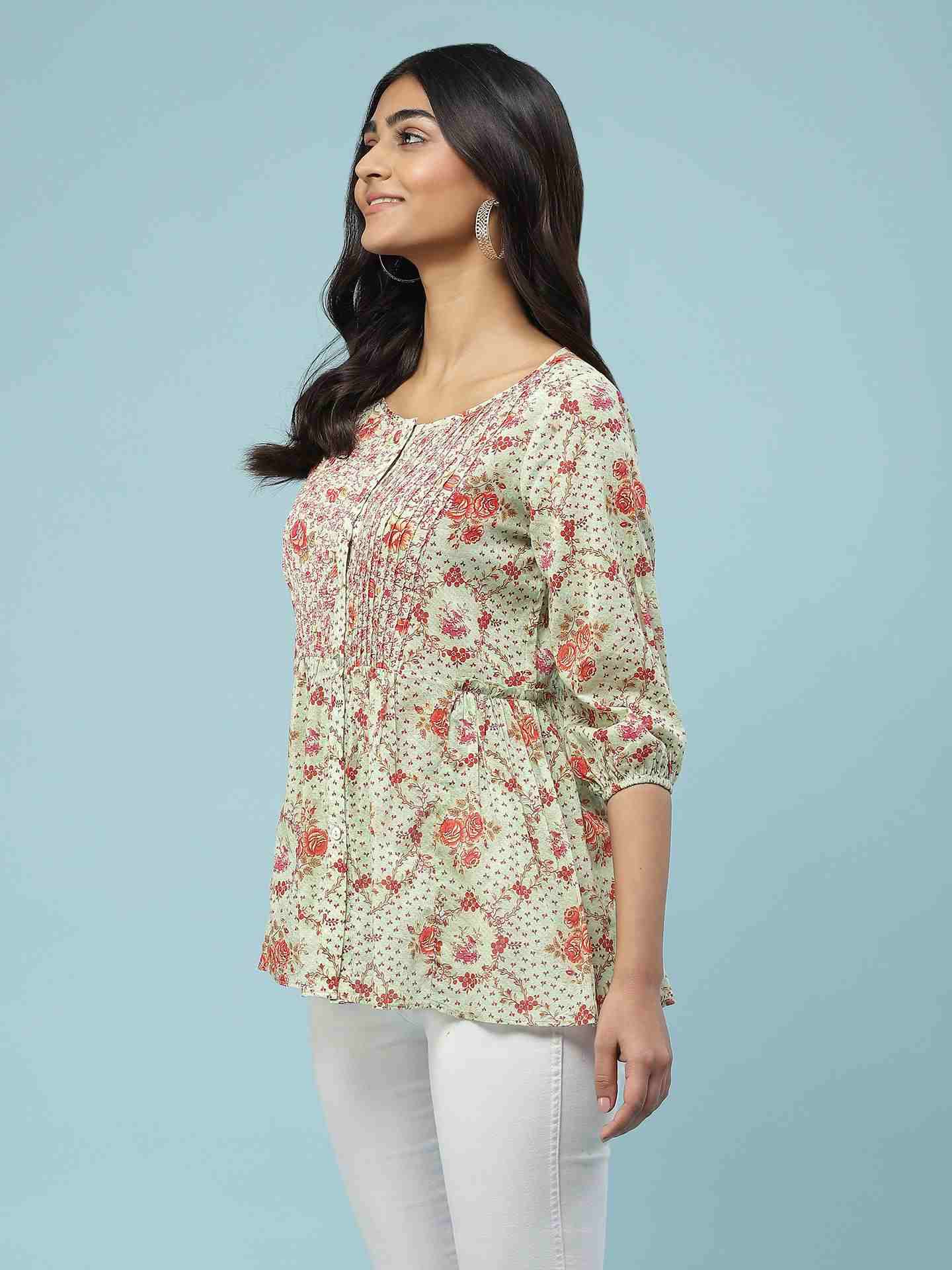 Green Mahir Button-Down Top