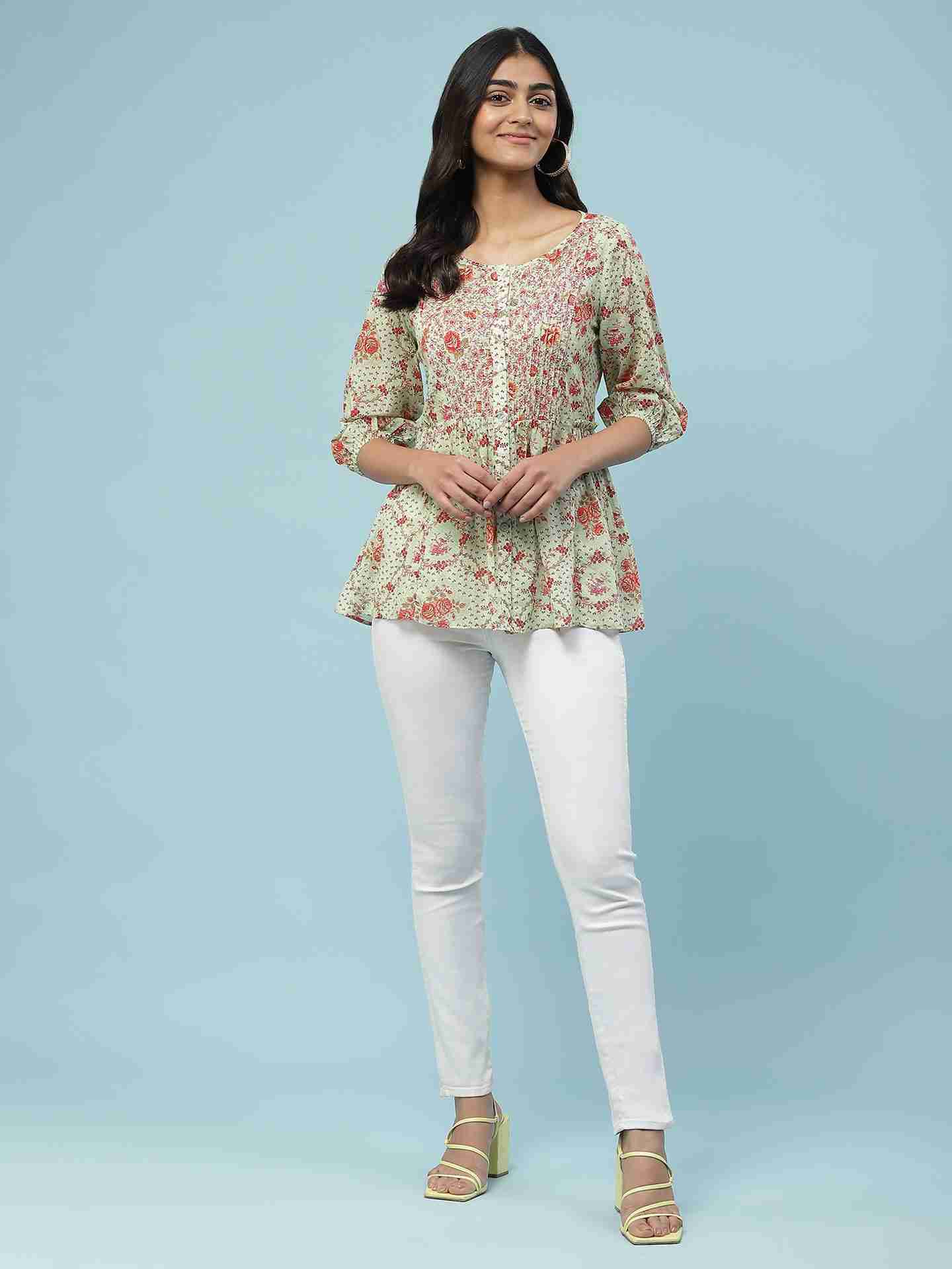 Green Mahir Button-Down Top