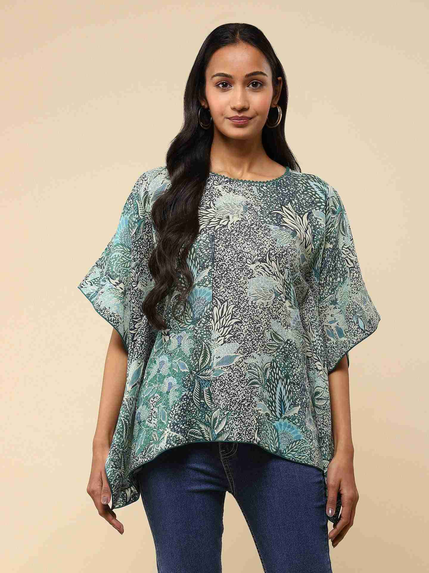 Green Meherma Kaftan Top