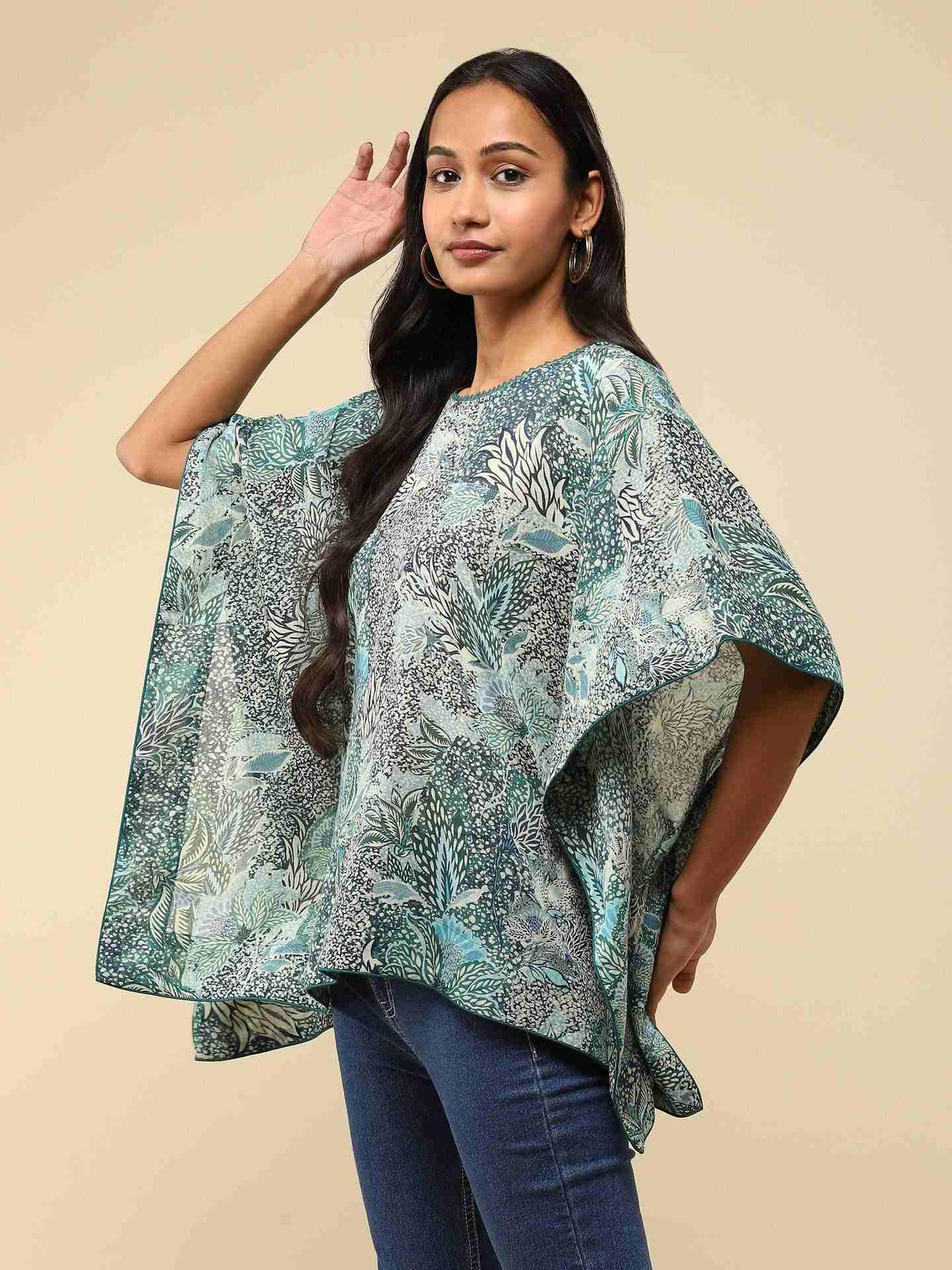 Green Meherma Kaftan Top