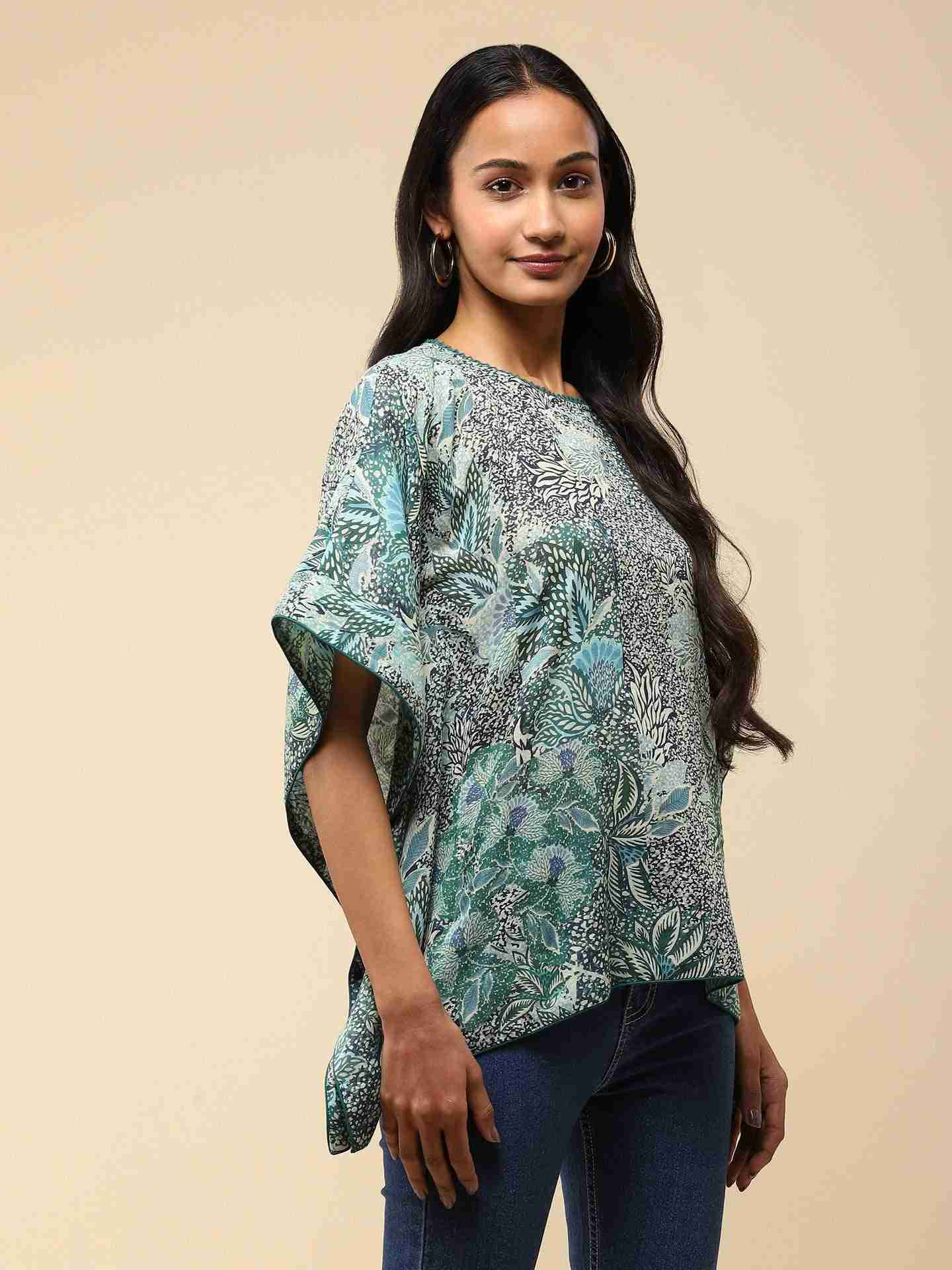 Green Meherma Kaftan Top