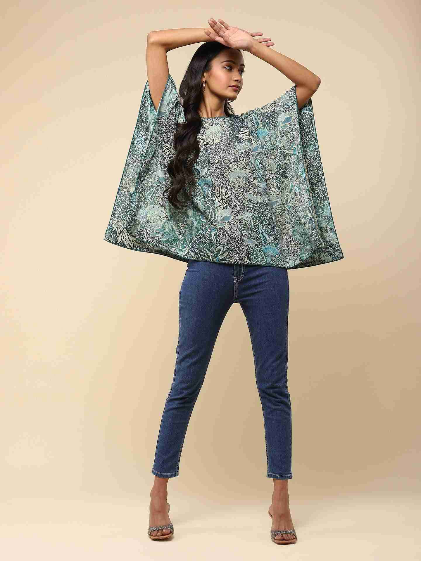 Green Meherma Kaftan Top