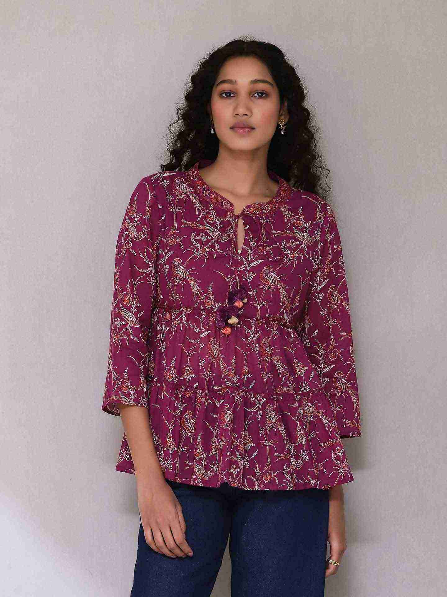 Purple Deetya Tiered Top