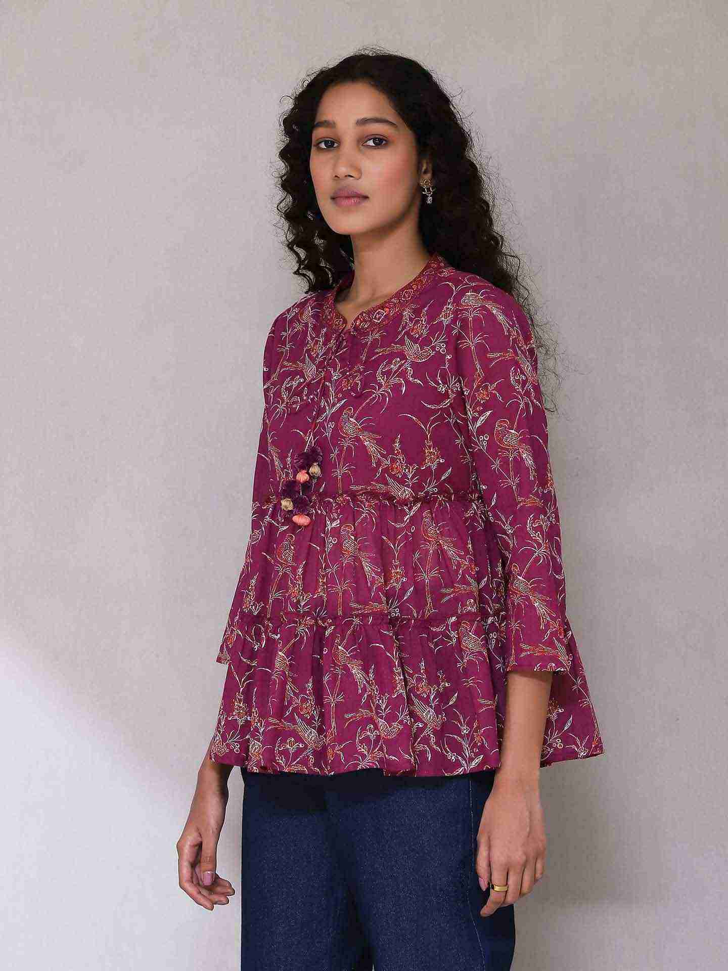 Purple Deetya Tiered Top