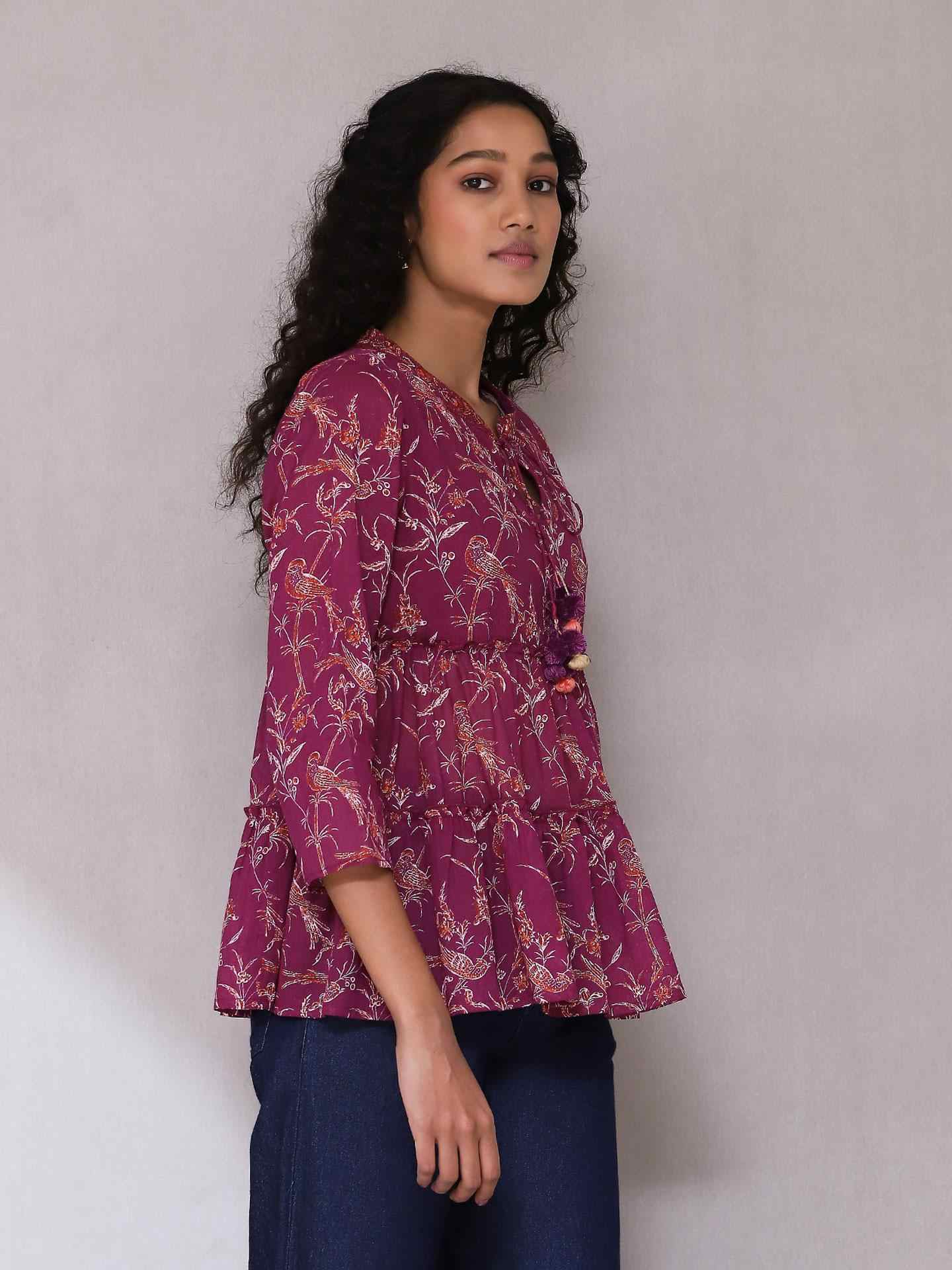 Purple Deetya Tiered Top