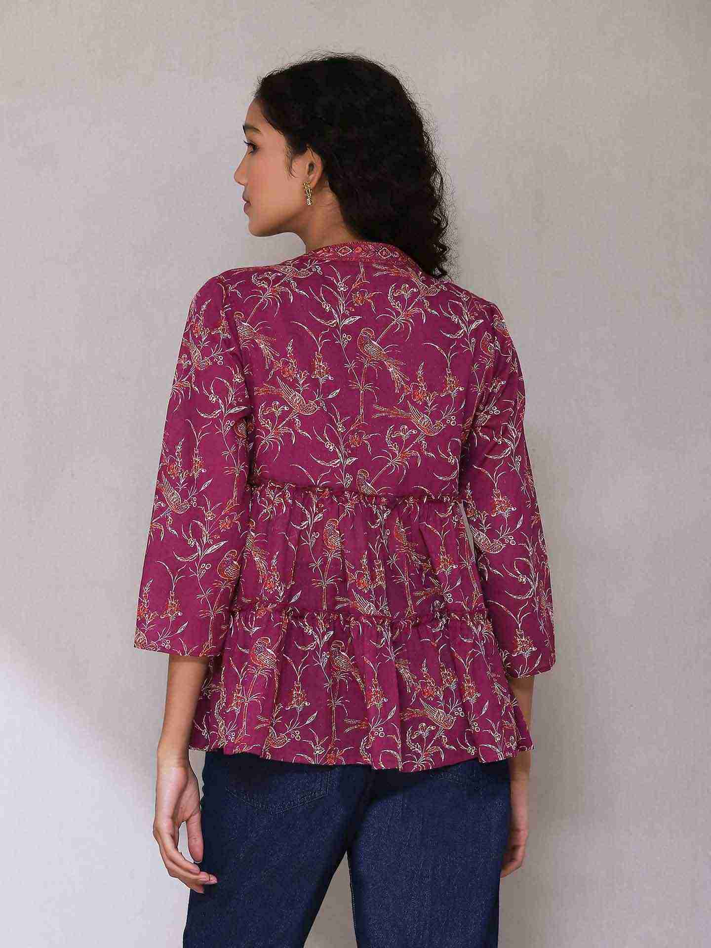 Purple Deetya Tiered Top