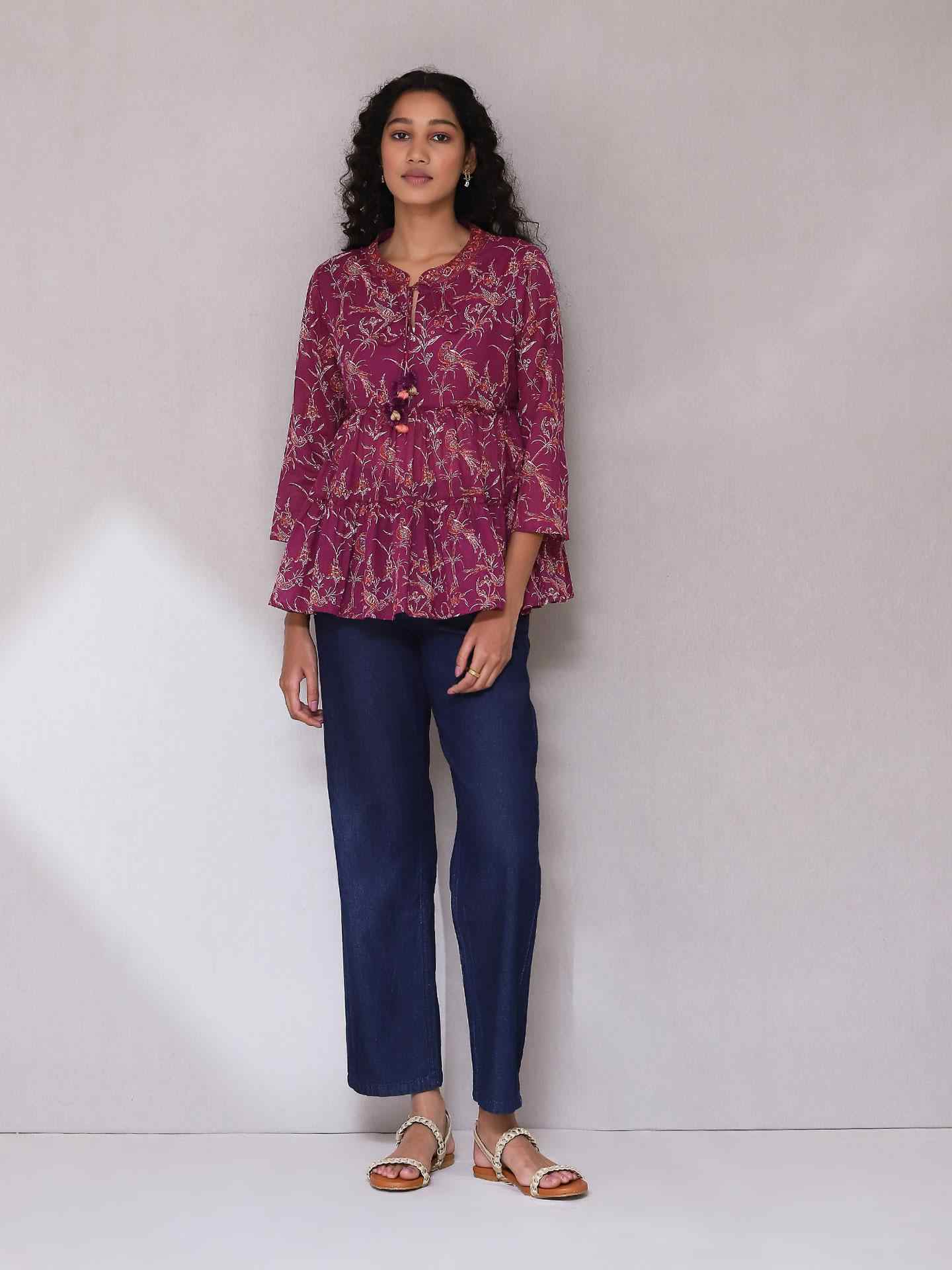 Purple Deetya Tiered Top