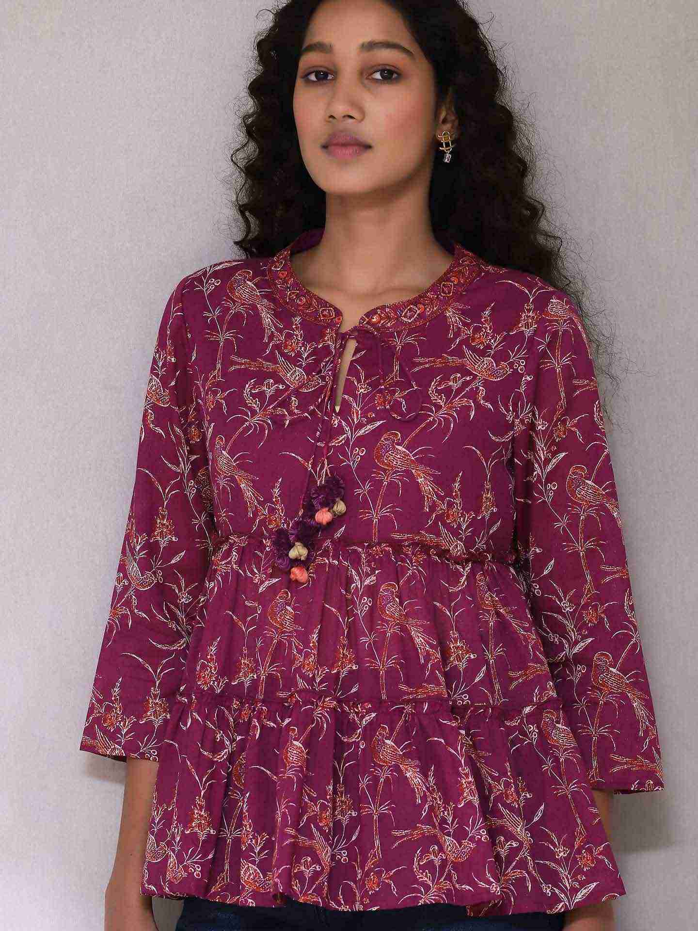 Purple Deetya Tiered Top
