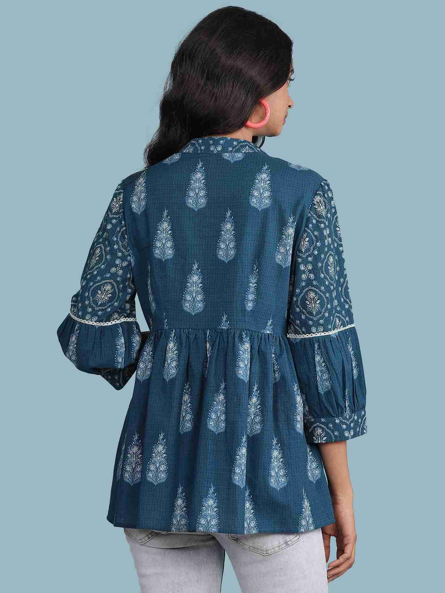 Blue Parth Kurti