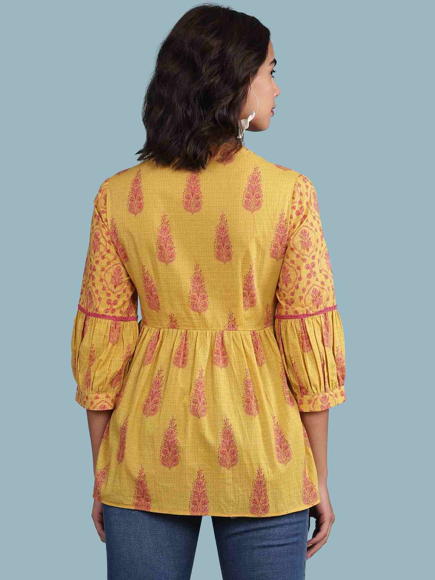Yellow Parth Kurti