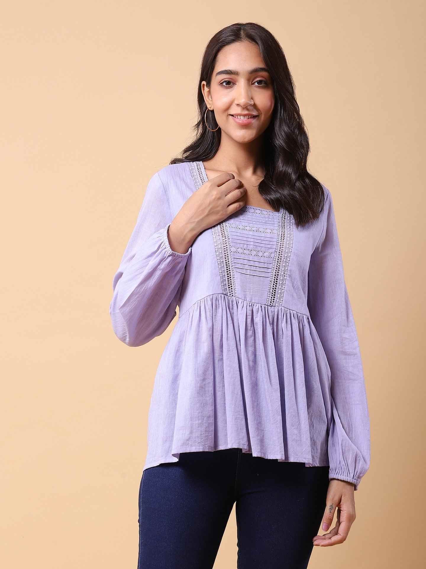 Lavender Joanna Tiered Top