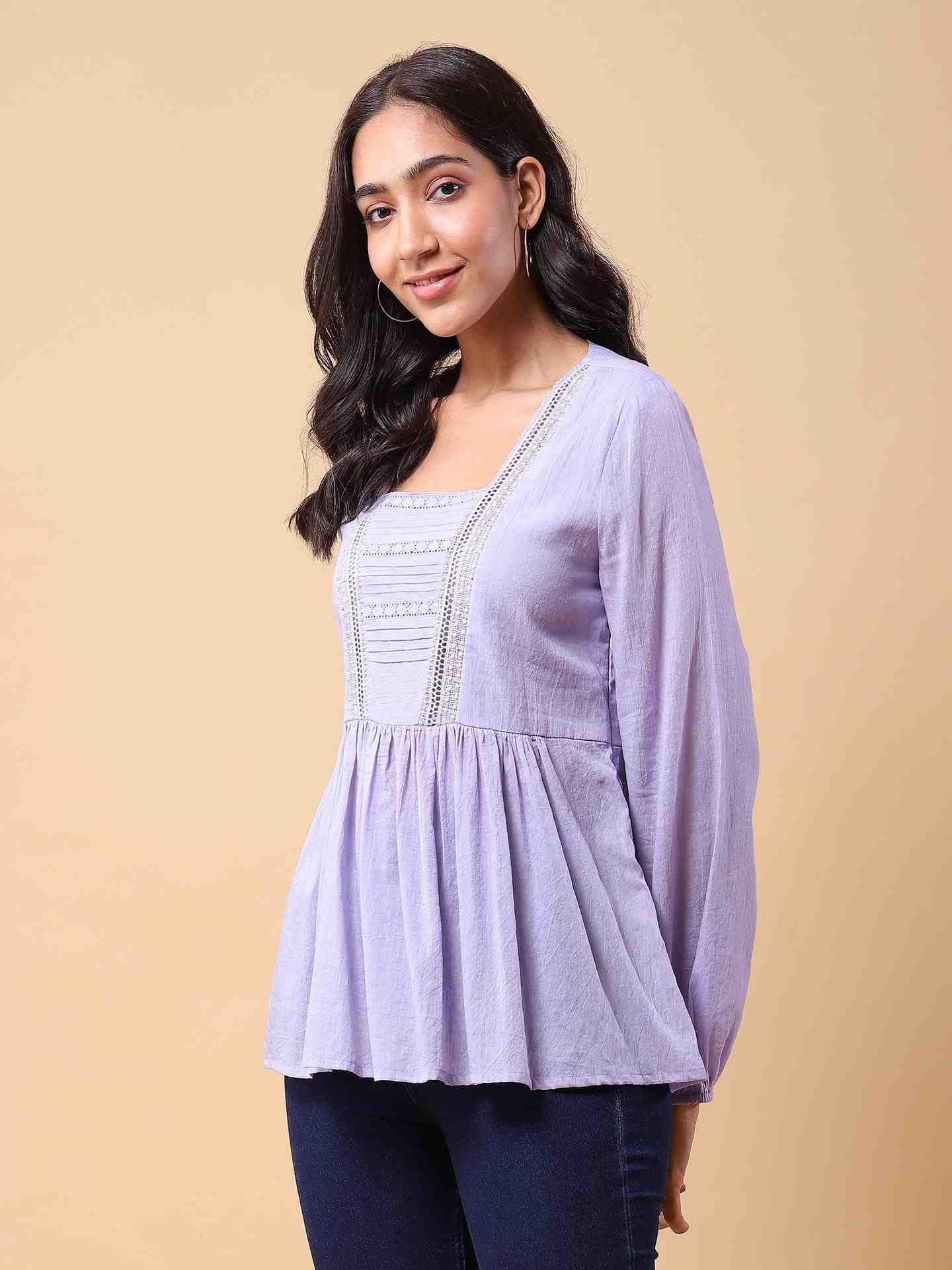 Lavender Joanna Tiered Top