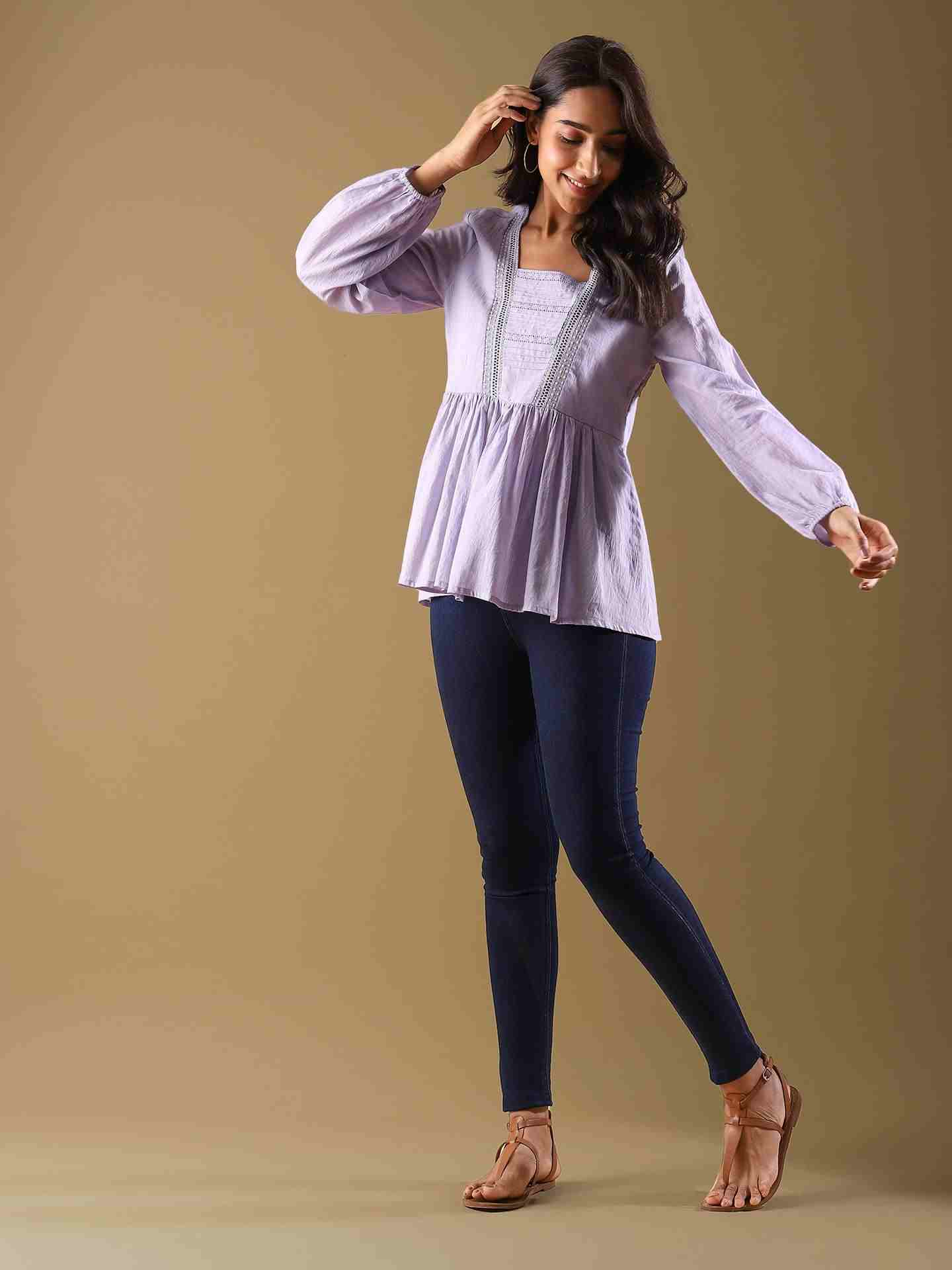 Lavender Joanna Tiered Top