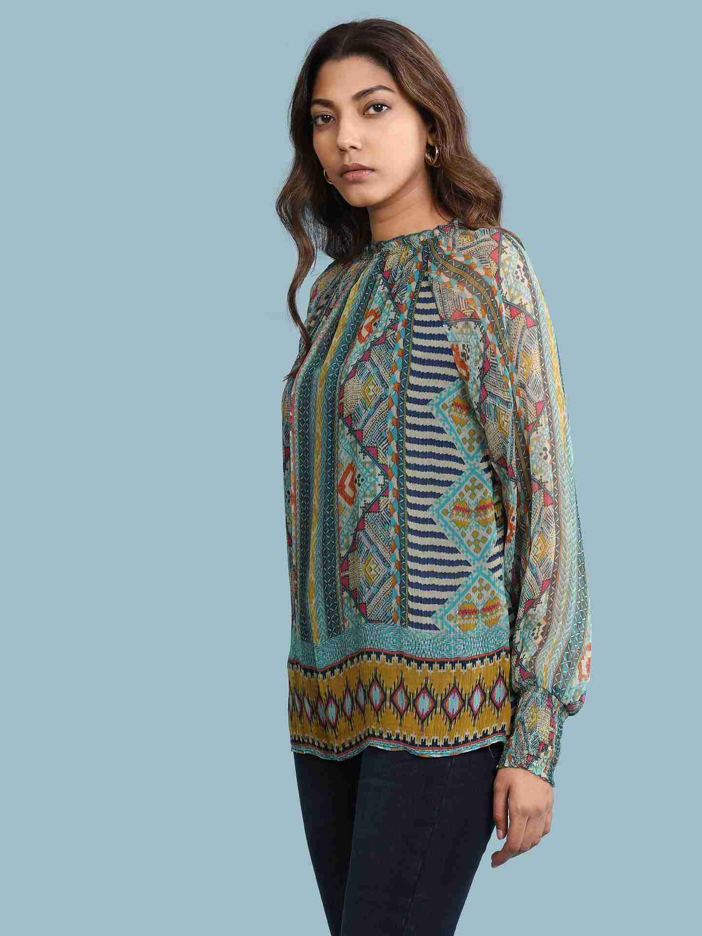 Blue Nilaya Print Top