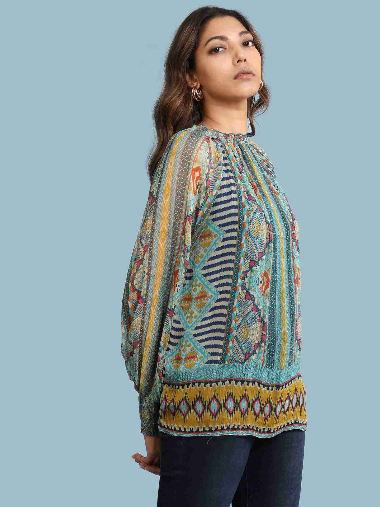 Blue Nilaya Print Top