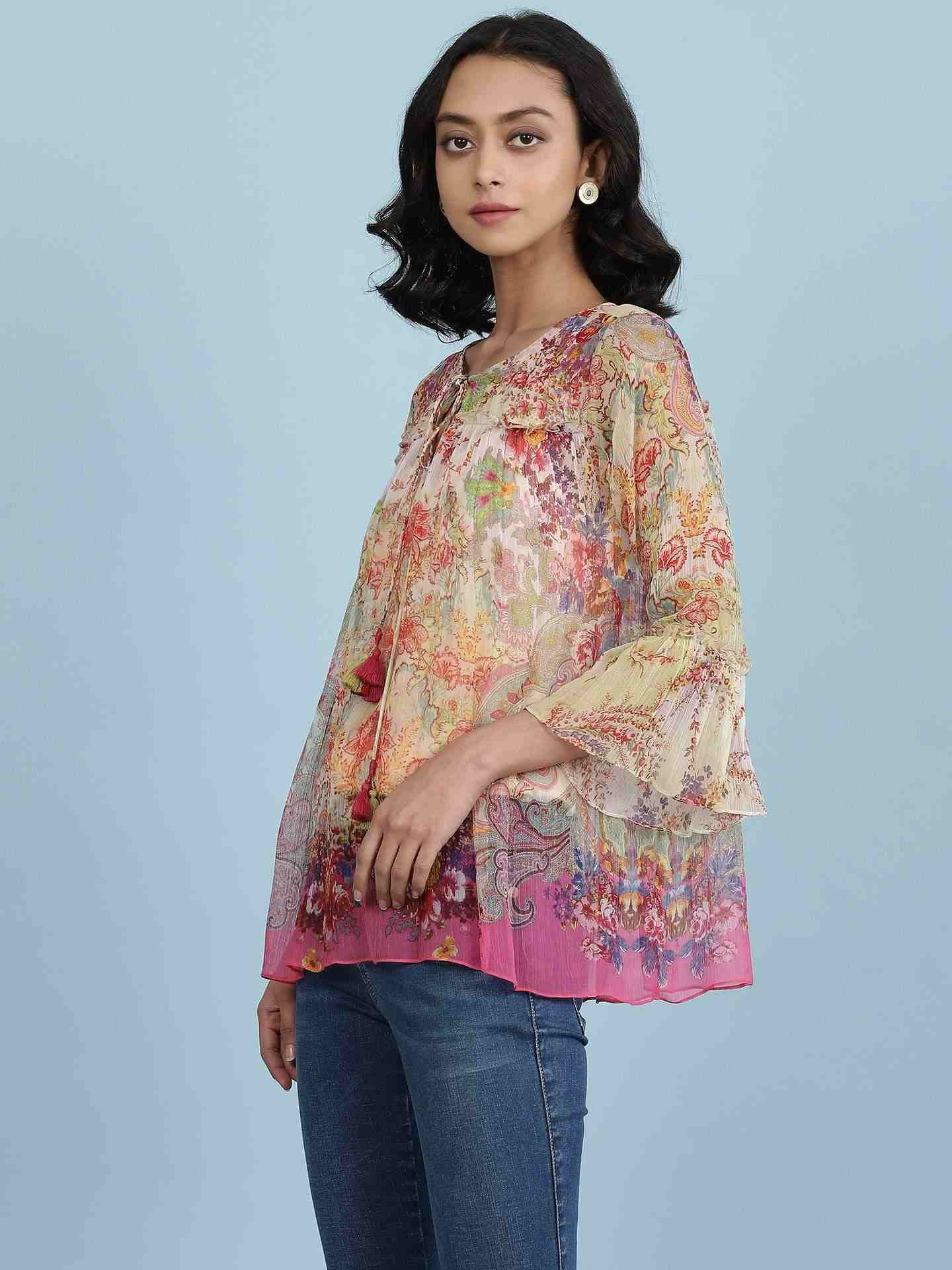 Ecru Taramagic Peasant Top