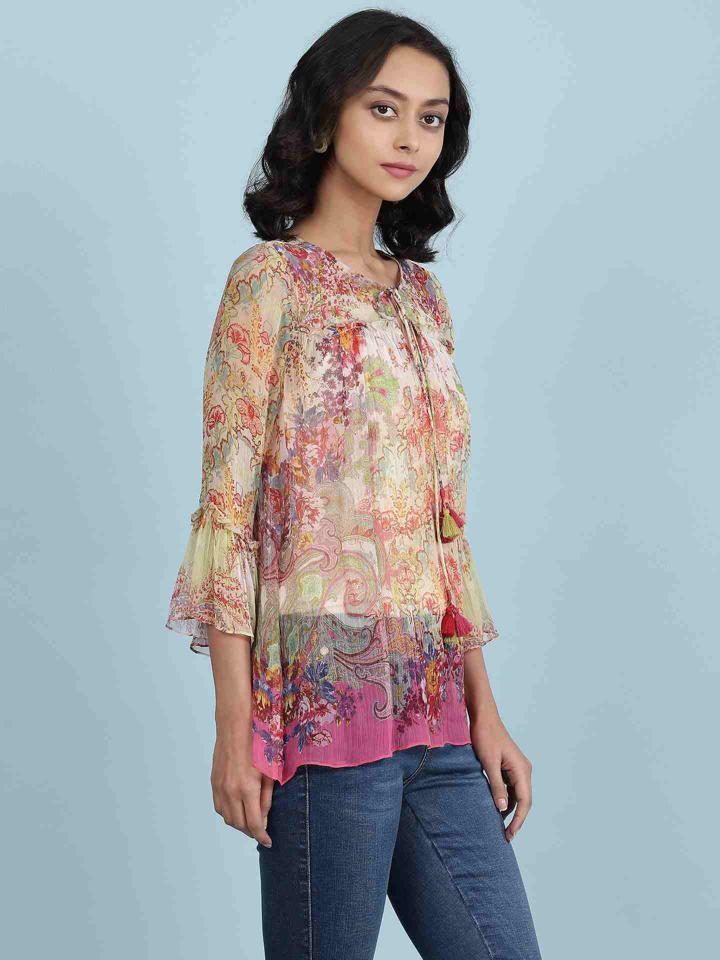 Ecru Taramagic Peasant Top