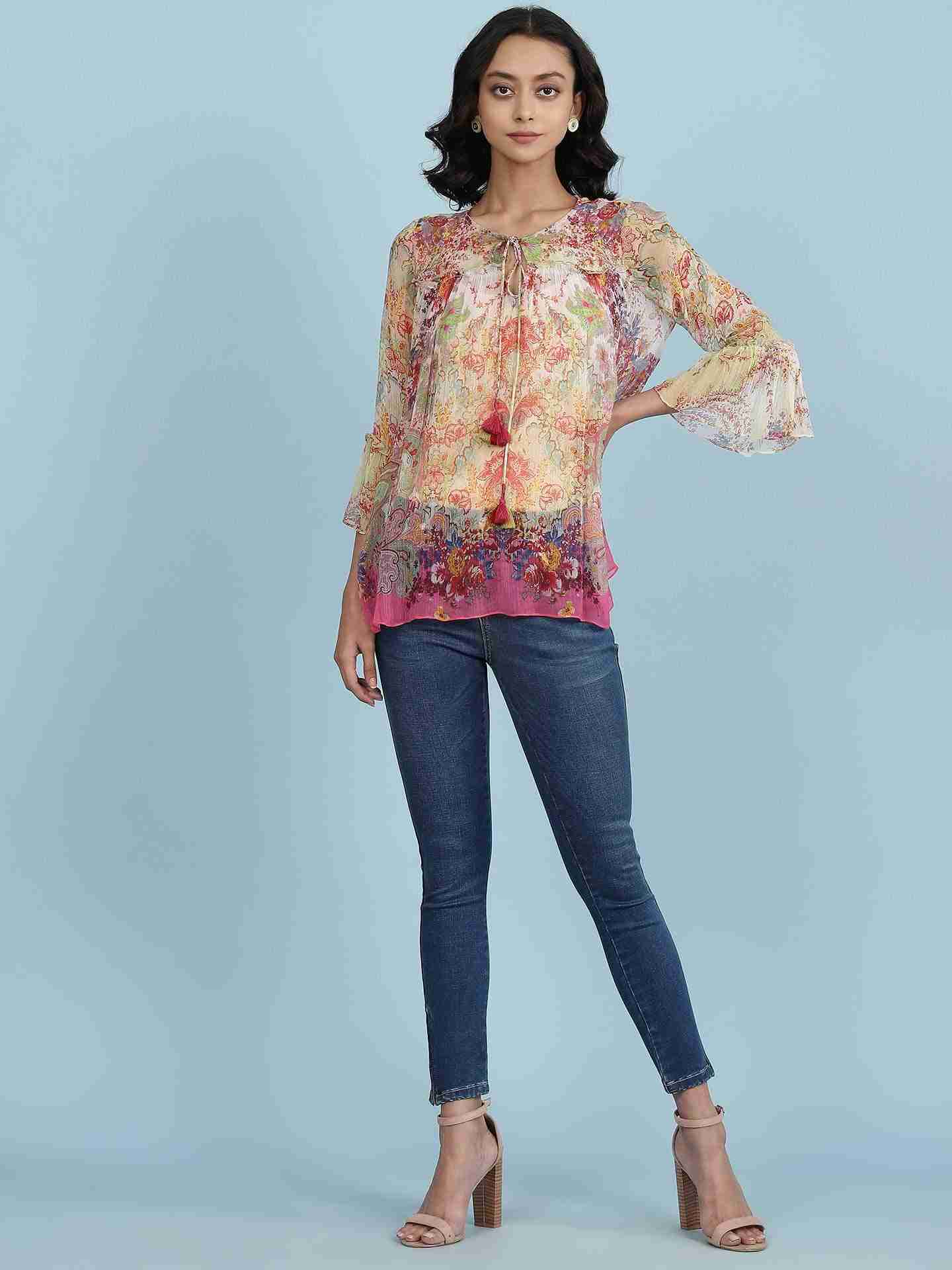 Ecru Taramagic Peasant Top