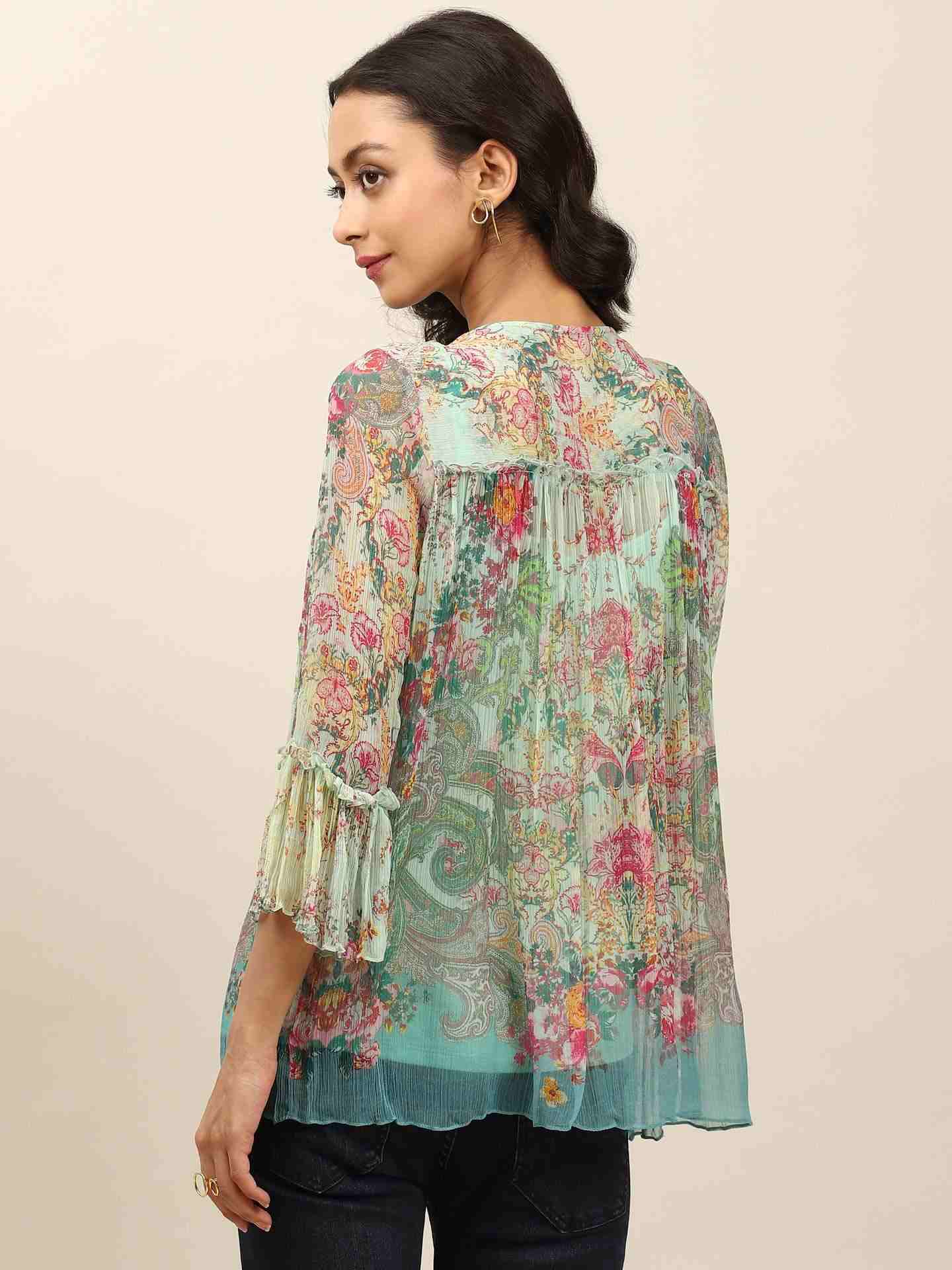 Turquoise Taramagic Peasant Top