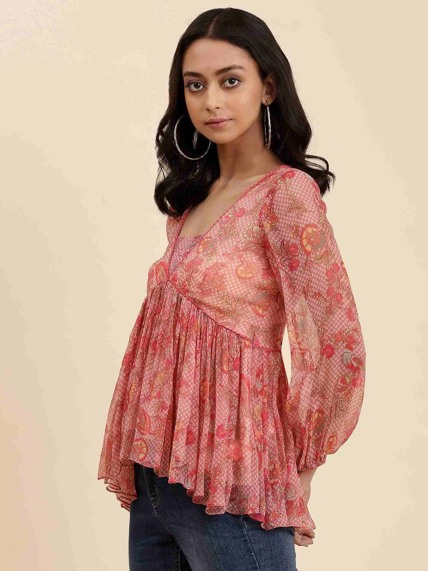 Dusty Pink Navish Tiered Top