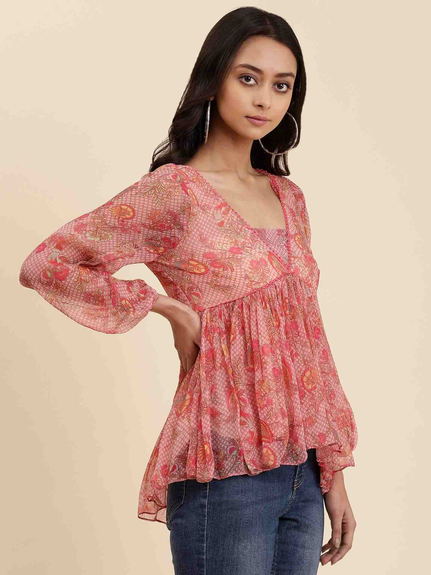 Dusty Pink Navish Tiered Top