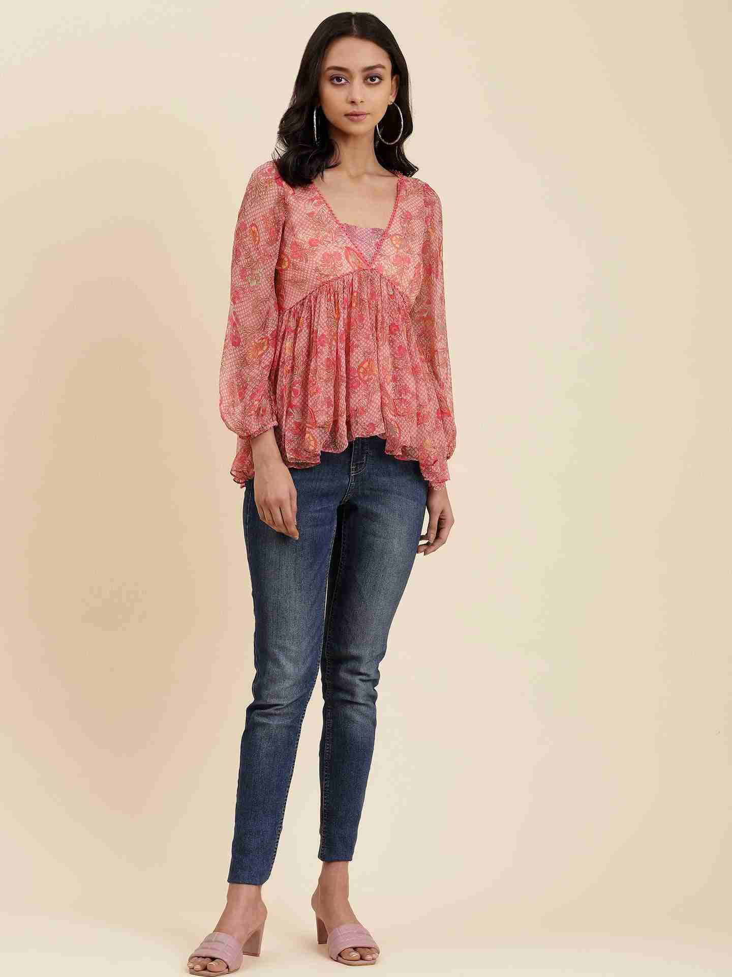 Dusty Pink Navish Tiered Top