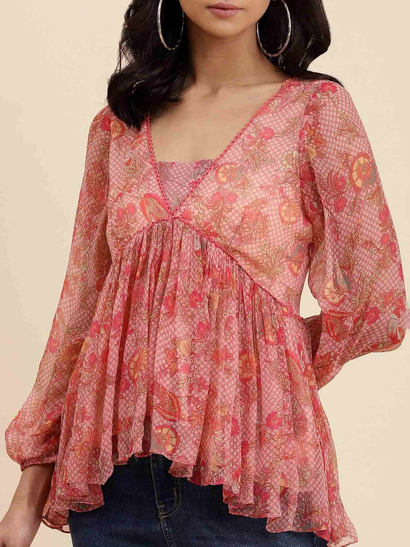 Dusty Pink Navish Tiered Top