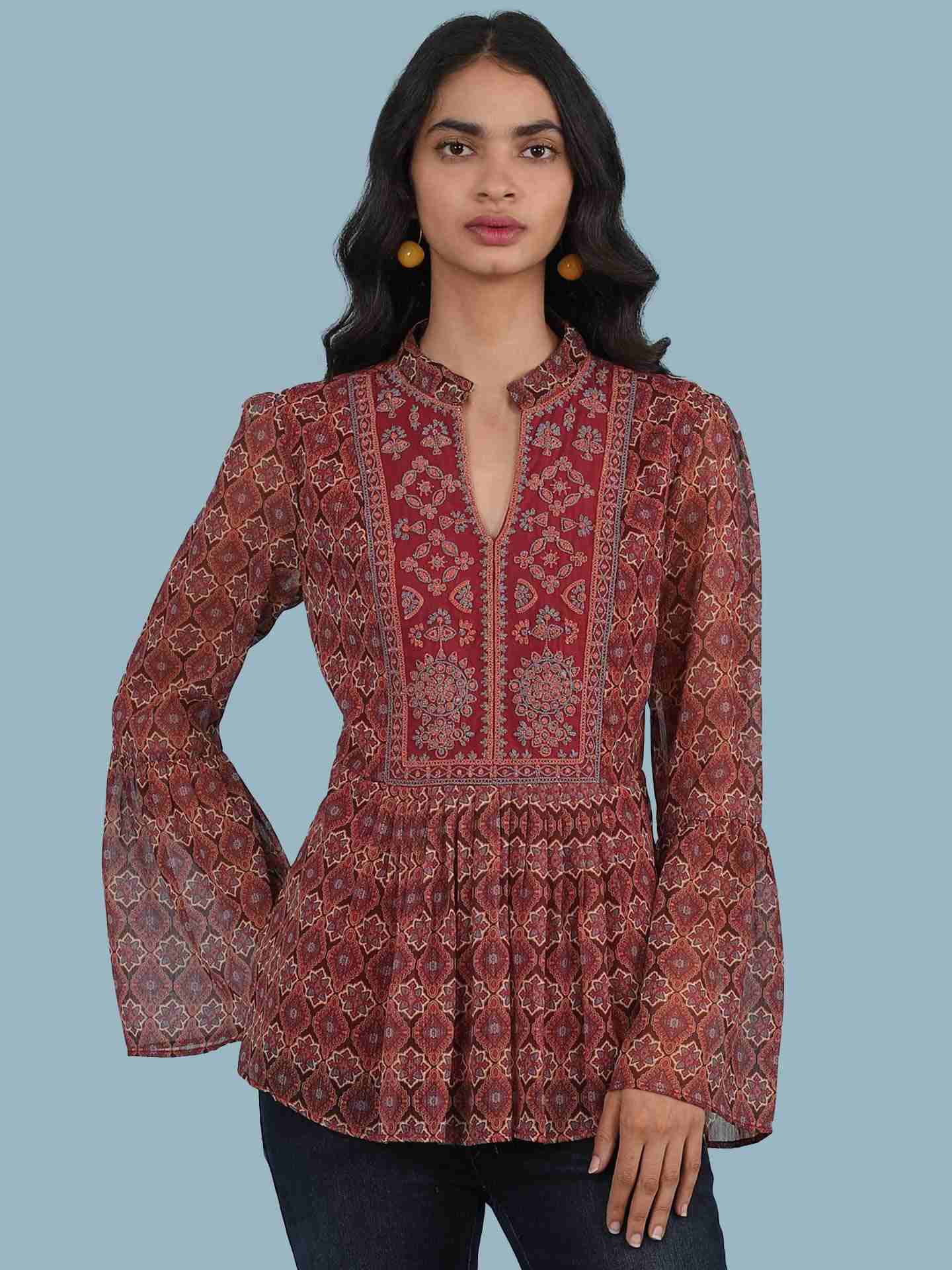 Maroon Mahira Kurti