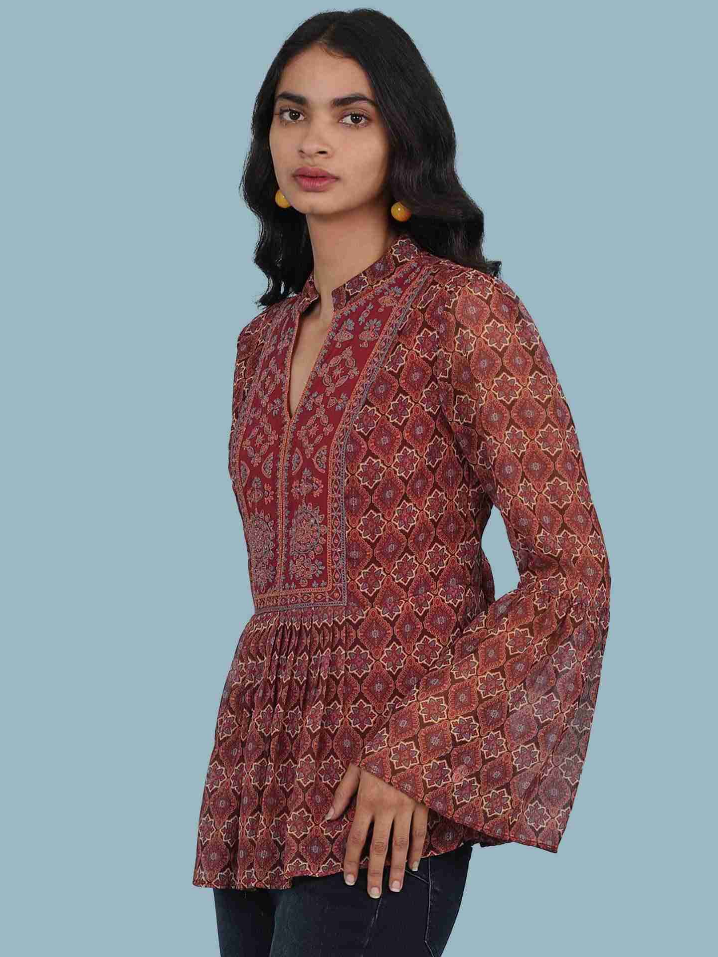 Maroon Mahira Kurti