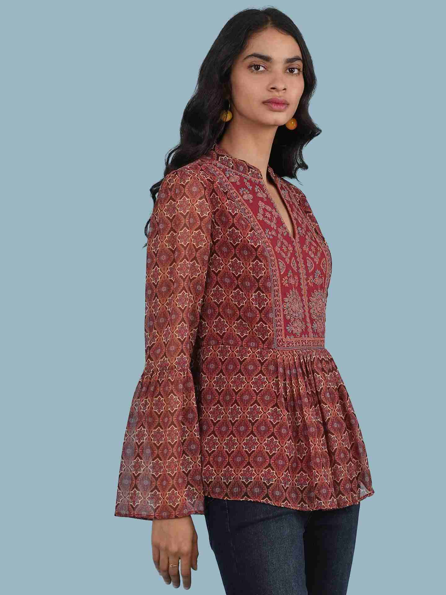 Maroon Mahira Kurti