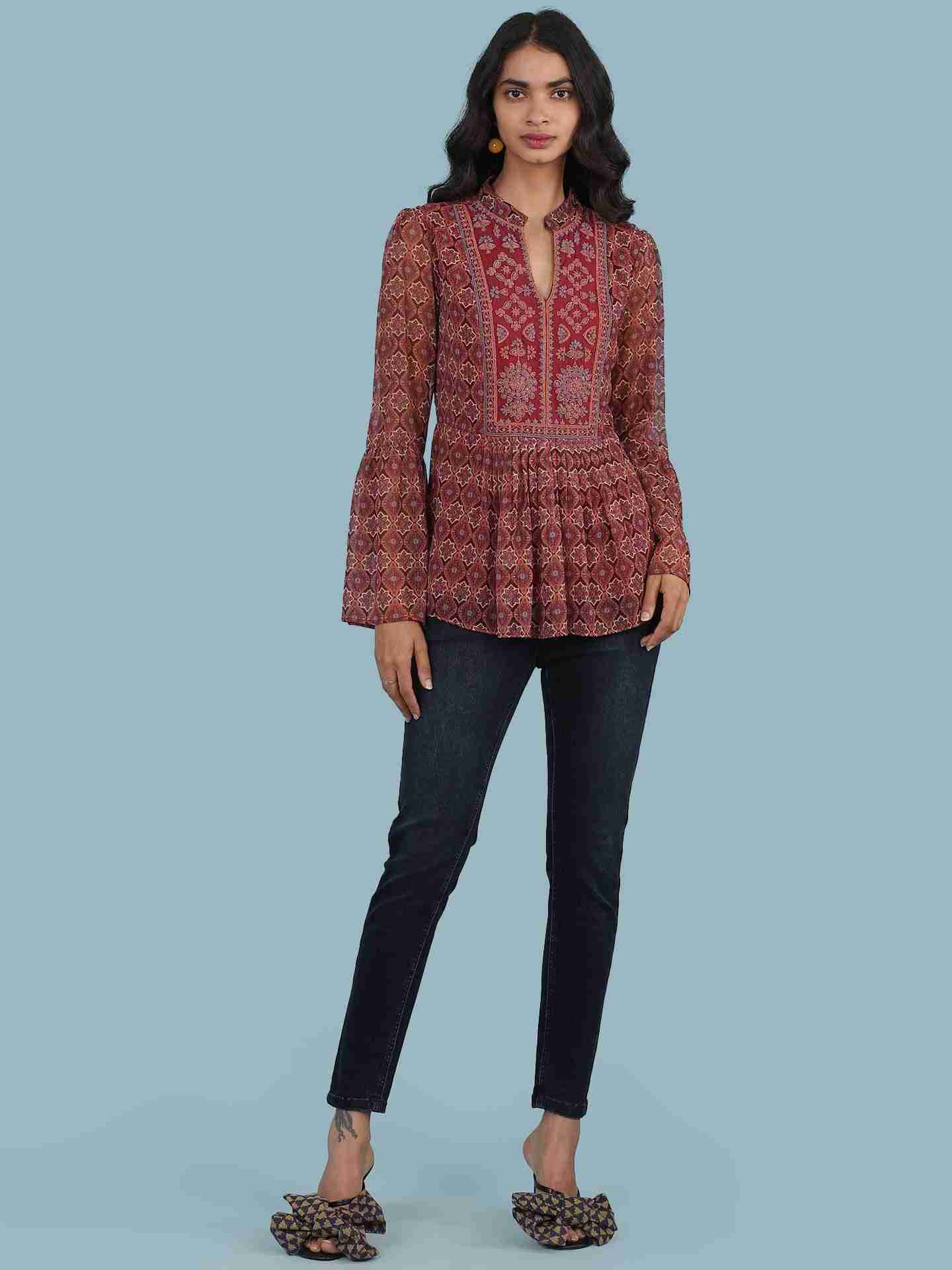 Maroon Mahira Kurti