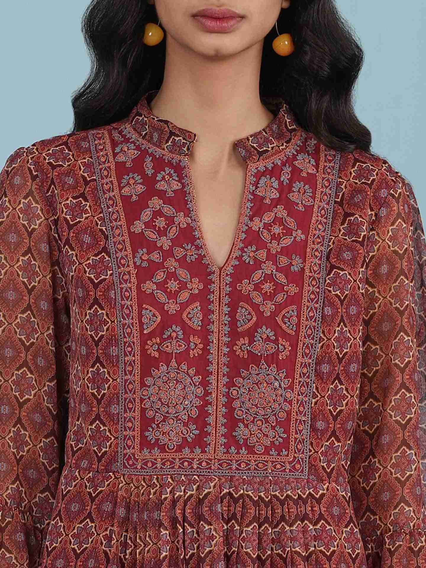 Maroon Mahira Kurti