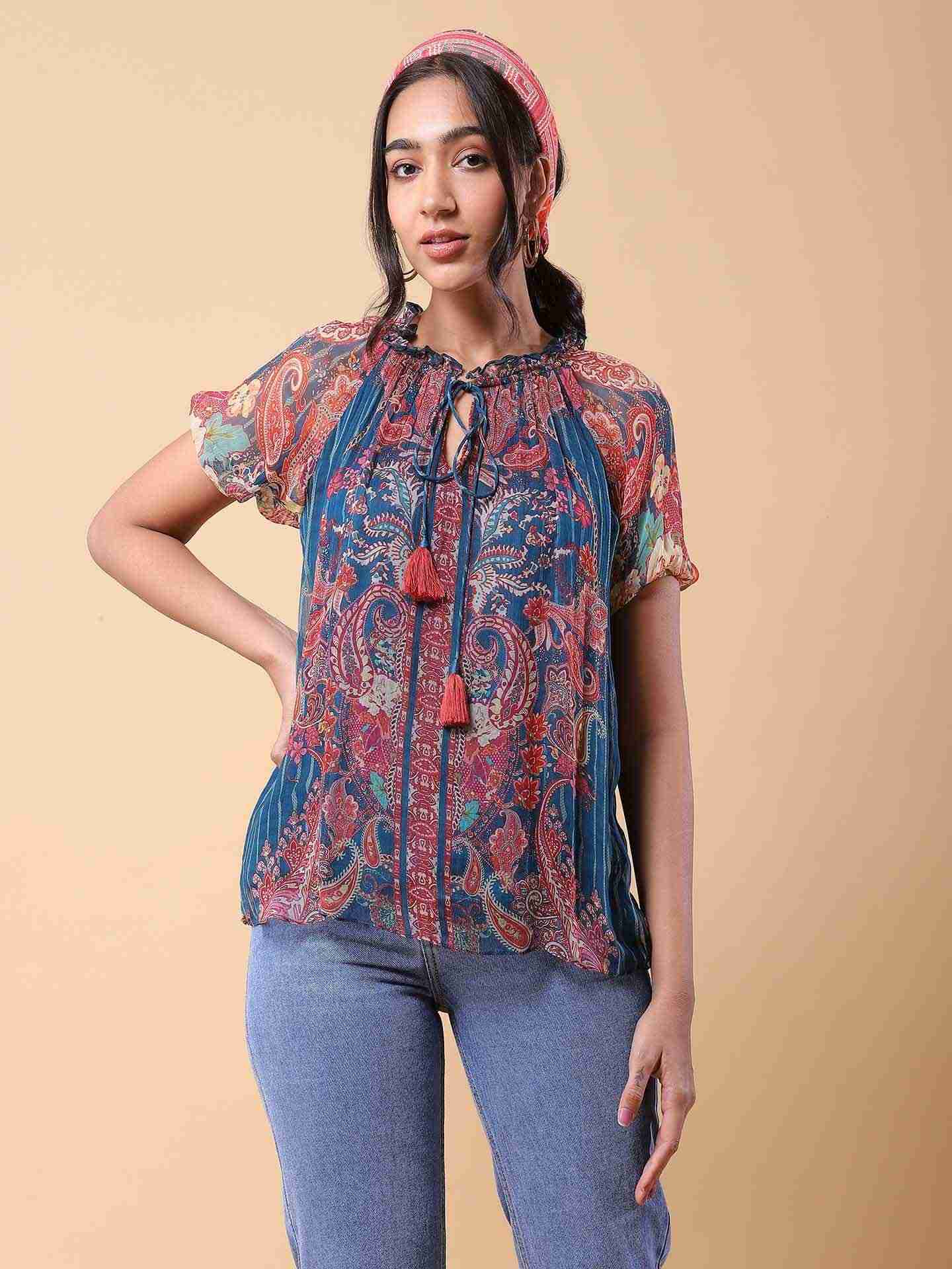 Blue Vrinda Top