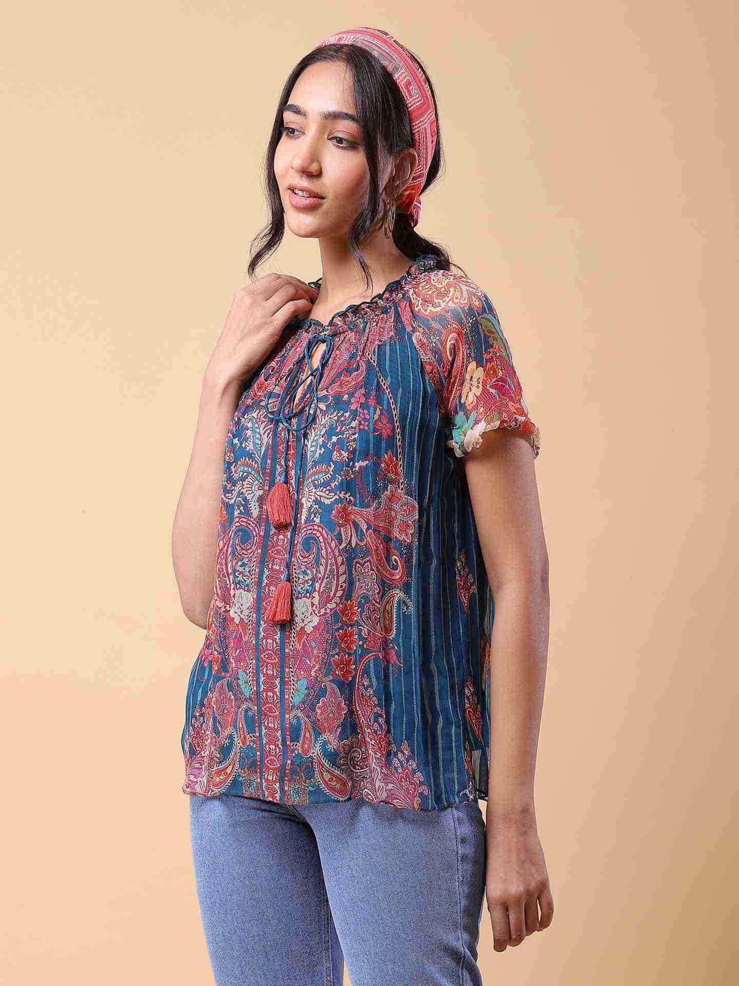 Blue Vrinda Top