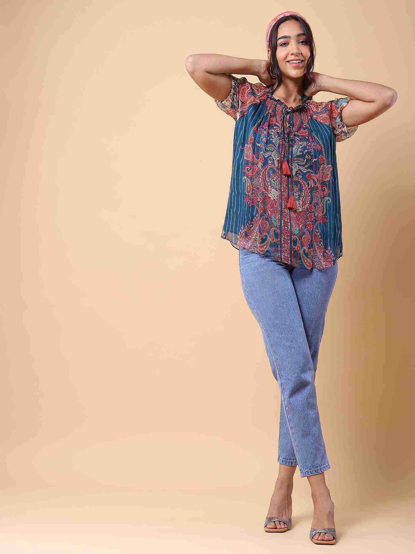 Blue Vrinda Top