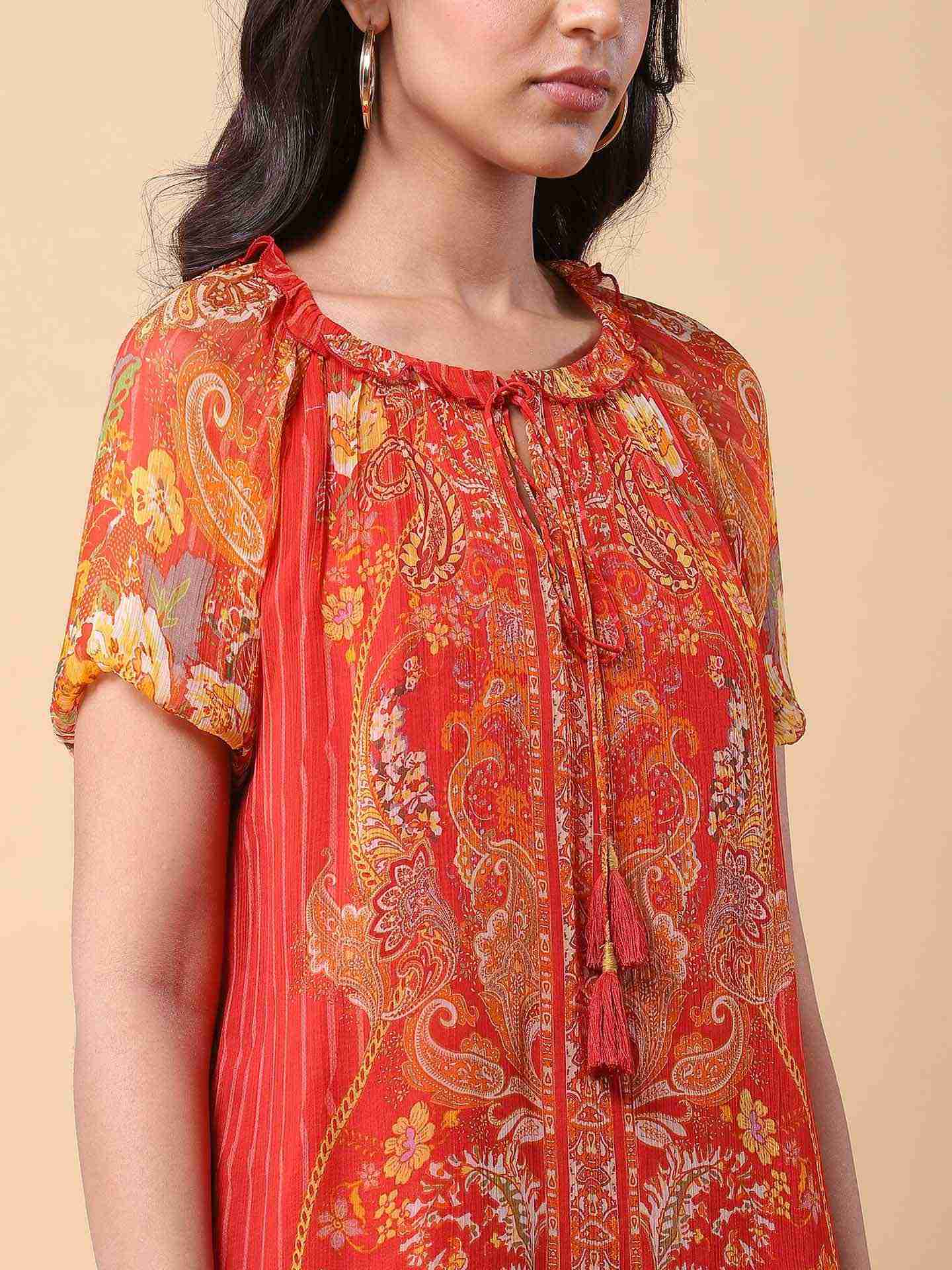 Orange Vrinda Top