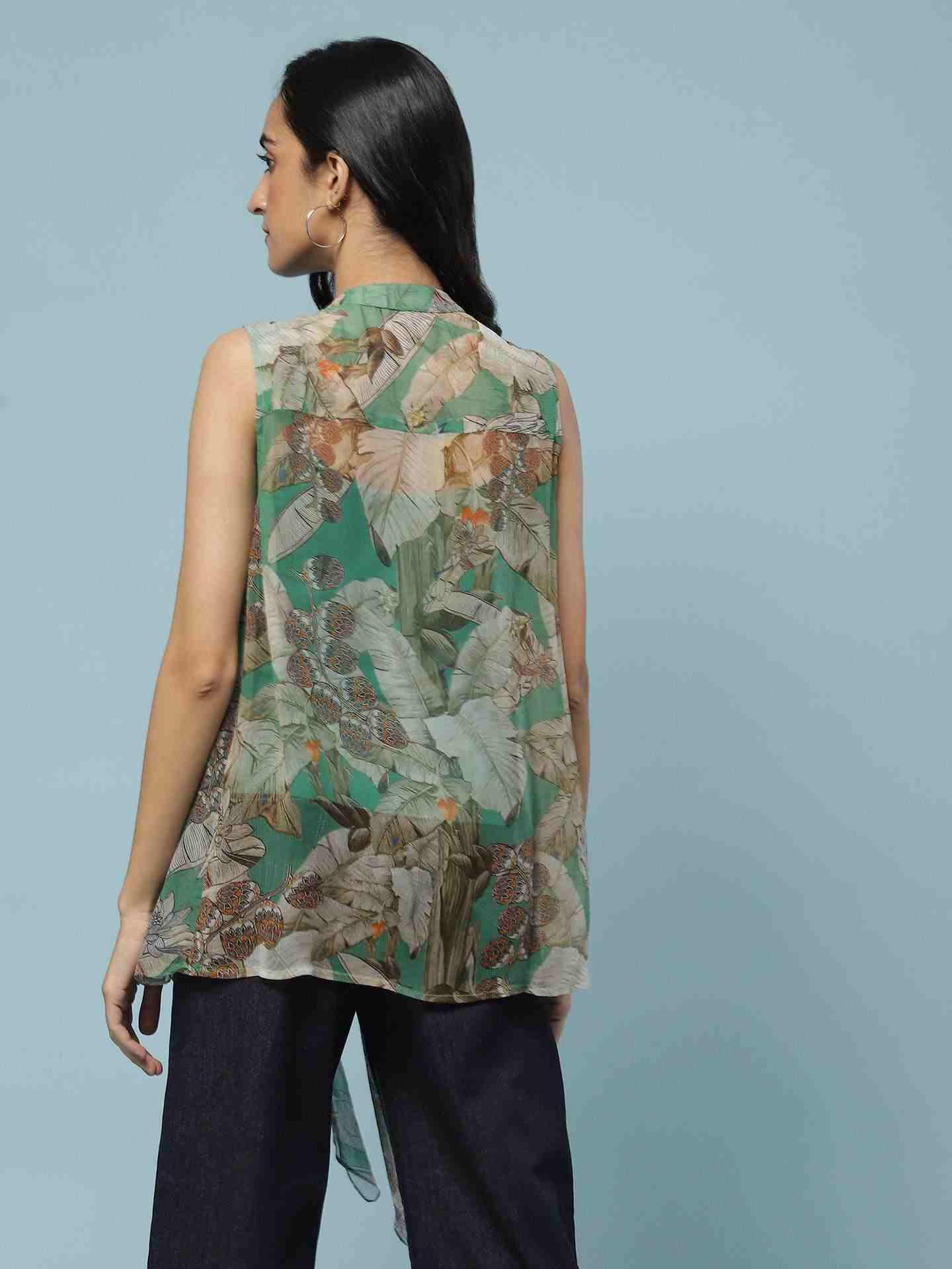 Green Nalini Button-Down Top