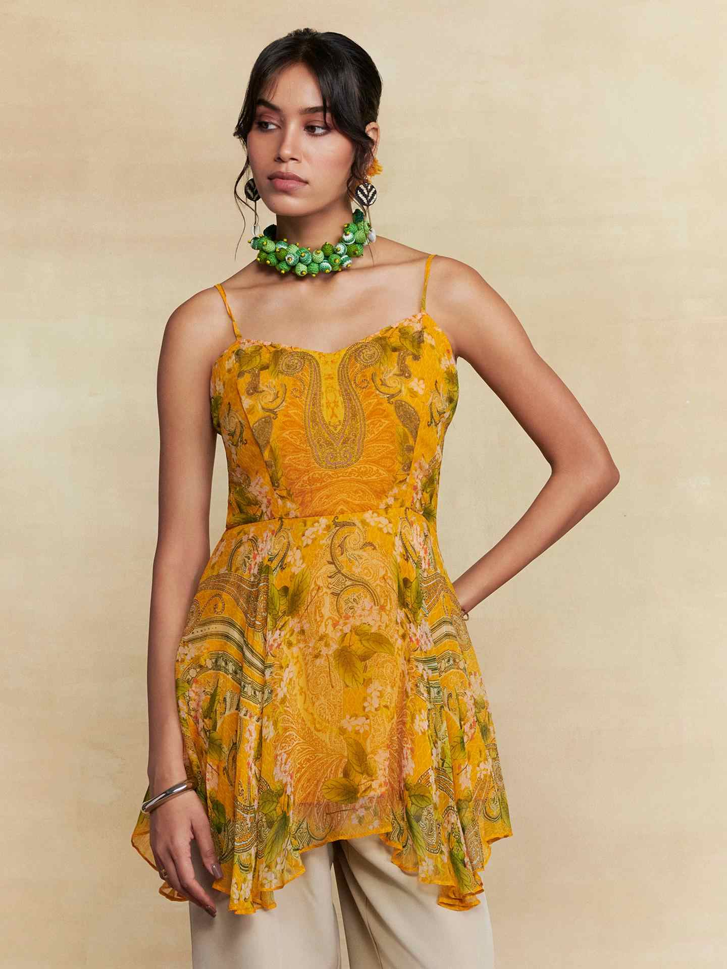 Yellow Rosaile Short Top